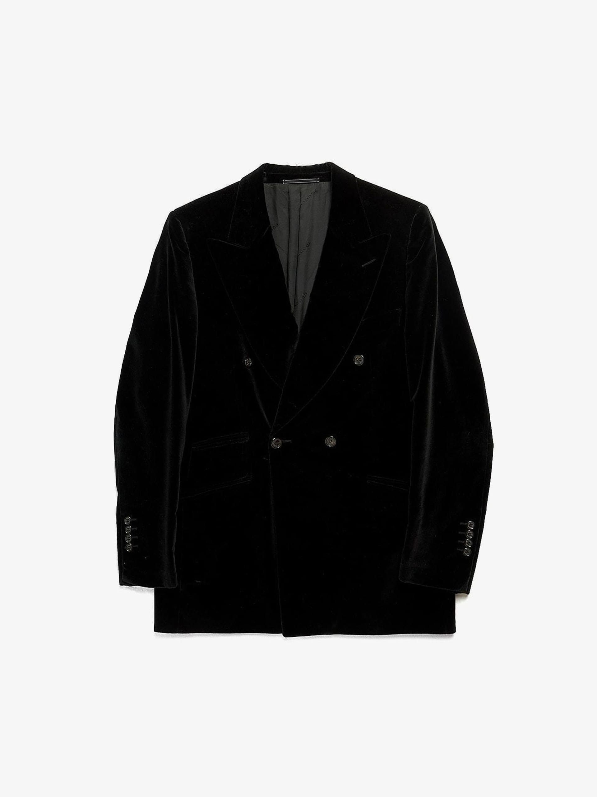 Gucci Black Velour Cotton Blazer Jacket Size US M / EU 48-50 / 2 - 1 Thumbnail