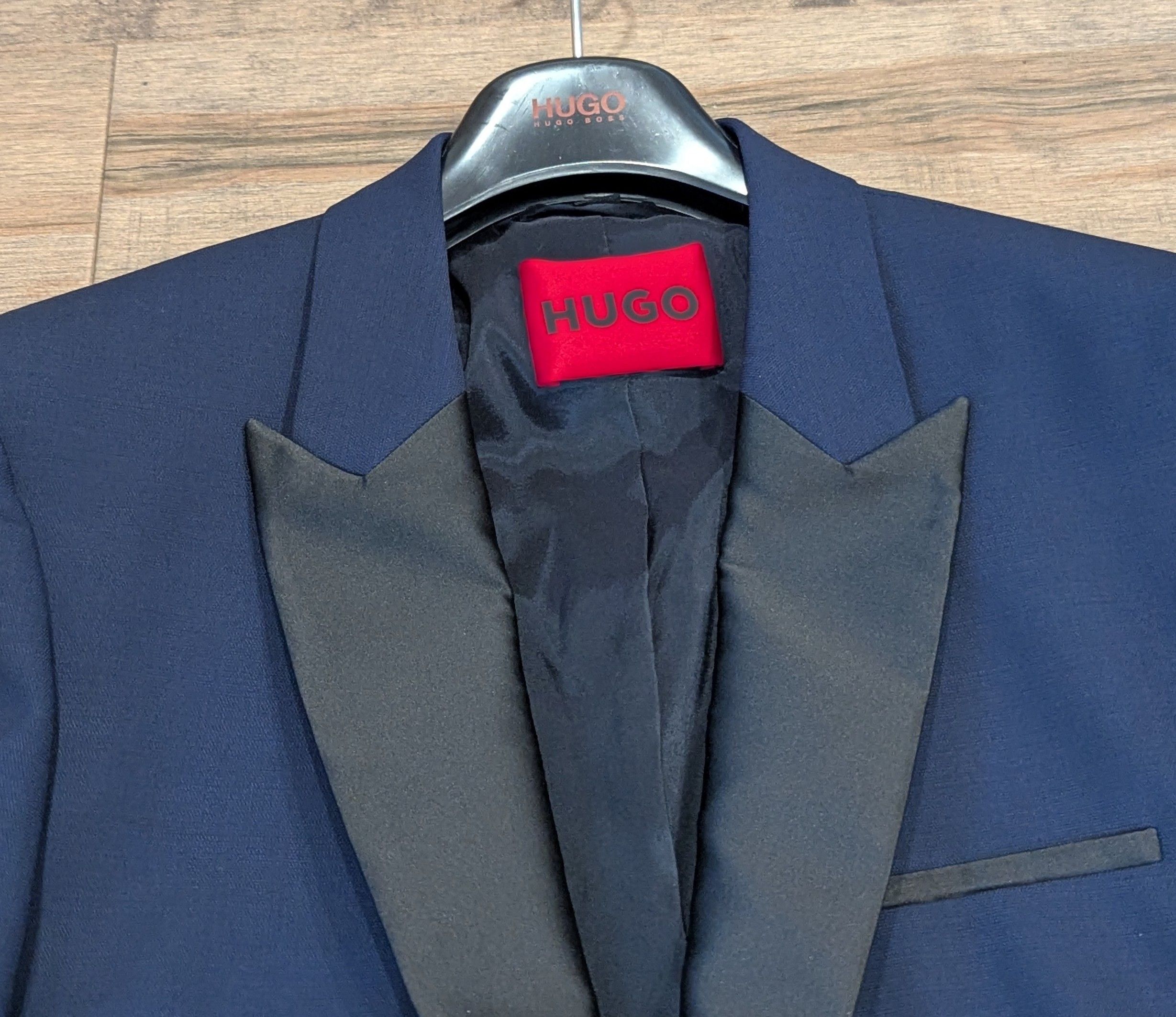 Hugo HUGO Hugo Boss Peak Lapel Stretch Dinner Jacket Blue 38R Size 38R - 2 Thumbnail