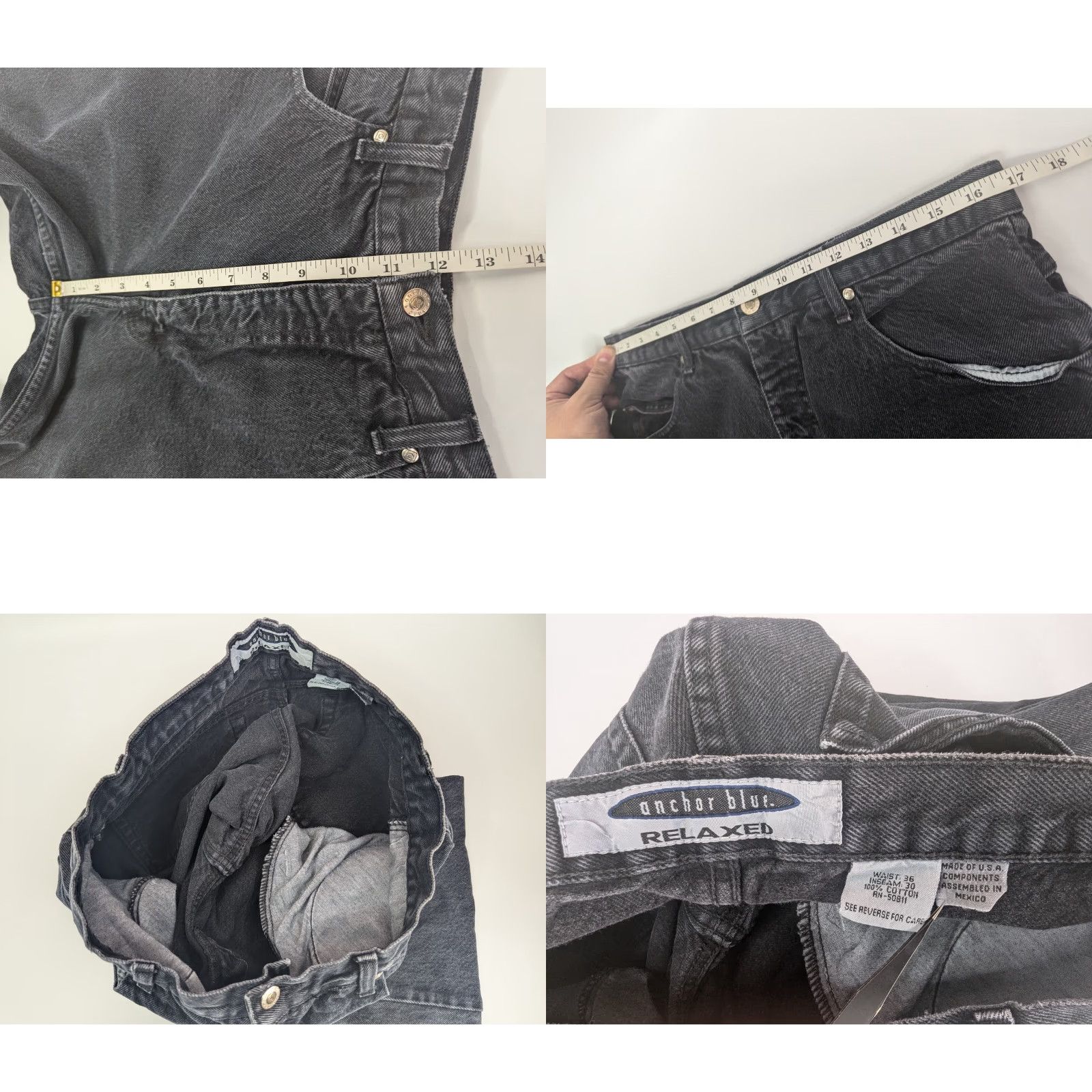 Anchor Blue VINTAGE Anchor Blue Jeans Men 34 Relaxed Fit 29 Inseam Black 90s Grunge Skater Straight Denim Size US 34 / EU 50 - 9 Thumbnail