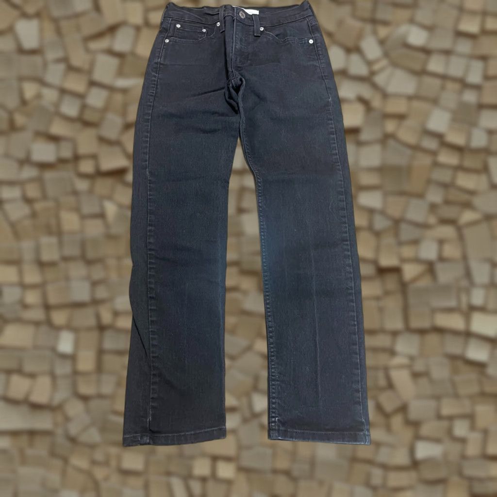 Levi's Levi's Jeans, Women, 28/30, Black, Denim, S37 Slim, Straight Leg, Regular, 27.5 Inseam, Fall, Spring, Summer, 28, Slimming, Jeans, Womens, Free Return Size 28" / US 6 / IT 42 - 1 Thumbnail