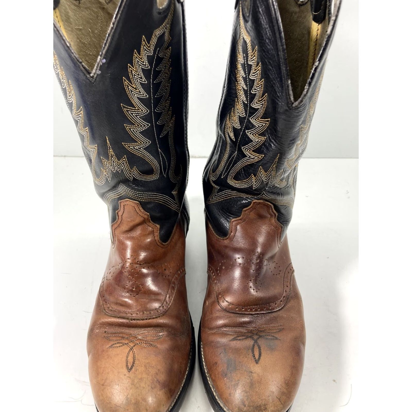 Durango Durango Buckaroo Boots Men Size 11 D Two Tone Leather Western Style SW6405 14 In Boots Mens Brown Western Cowboy Leather Durango Buckaroo SW6405 14 In Size US 11 / EU 44 - 2 Thumbnail