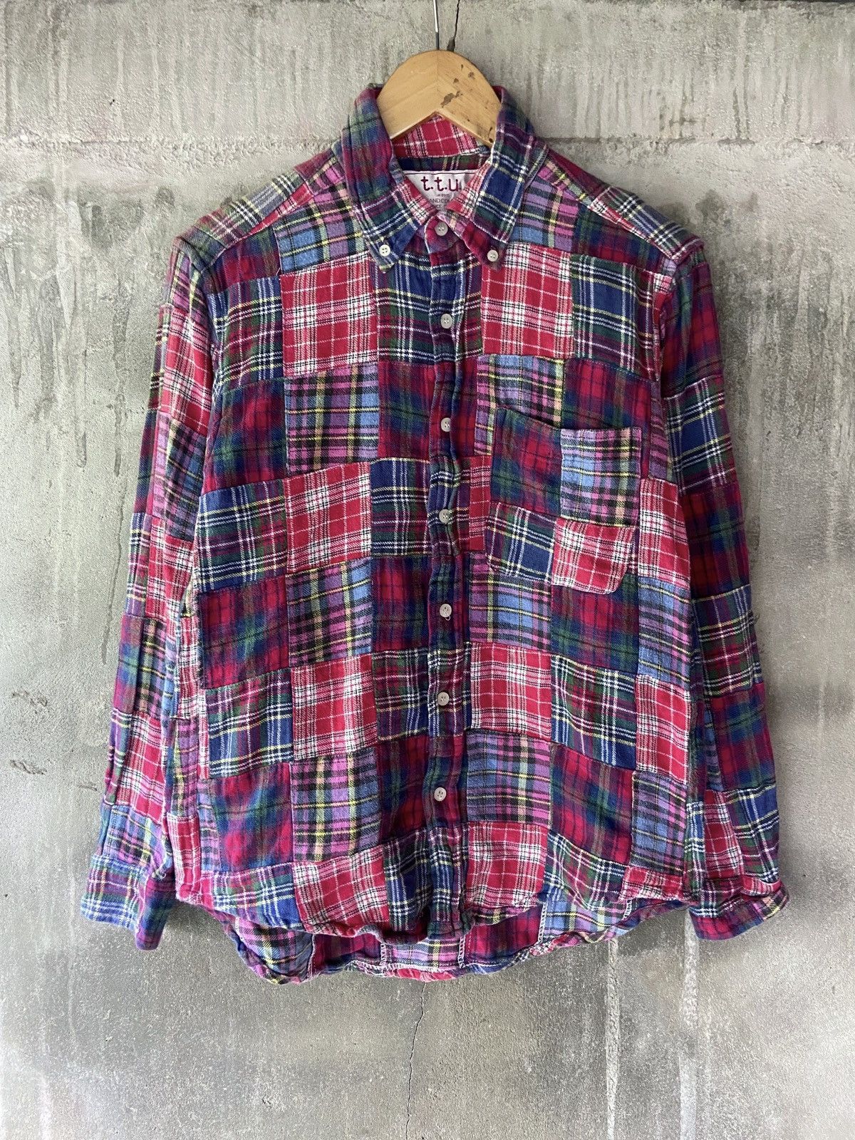 Japanese Brand T.T.U SMOOTH AND COMFORTABLE PATCHWORK BUTTON DOWN SHIRT Size US S / EU 44-46 / 1 - 1 Thumbnail