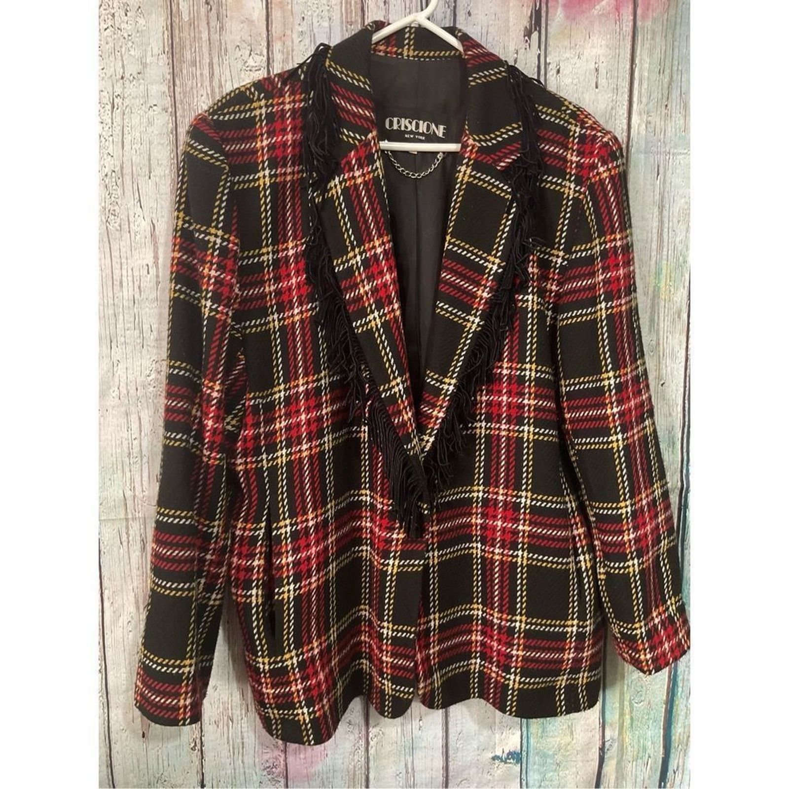 image of Criscione New York Vintage 80’S Plaid Criscione Wool Size XL in Red, Women's