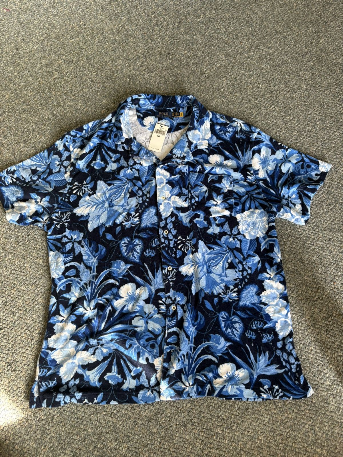 Polo Ralph Lauren Men's Classics Fit Floral Terry Camp Shirt
