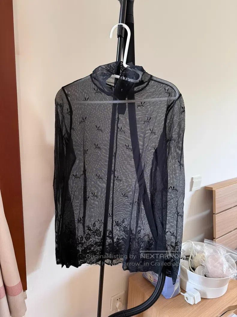 Ann Demeulemeester Ann Demeulemeester Black classic sheer lace top Size XS / US 0-2 / IT 36-38 - 1 Thumbnail