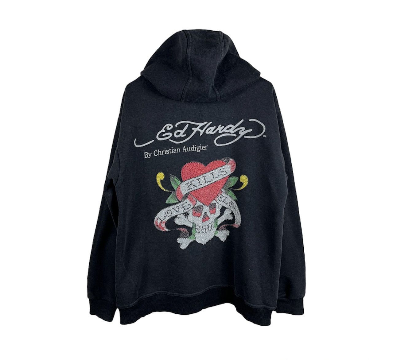Vintage Ed Hardy by Christian Audigier y2k zip hoodie heart