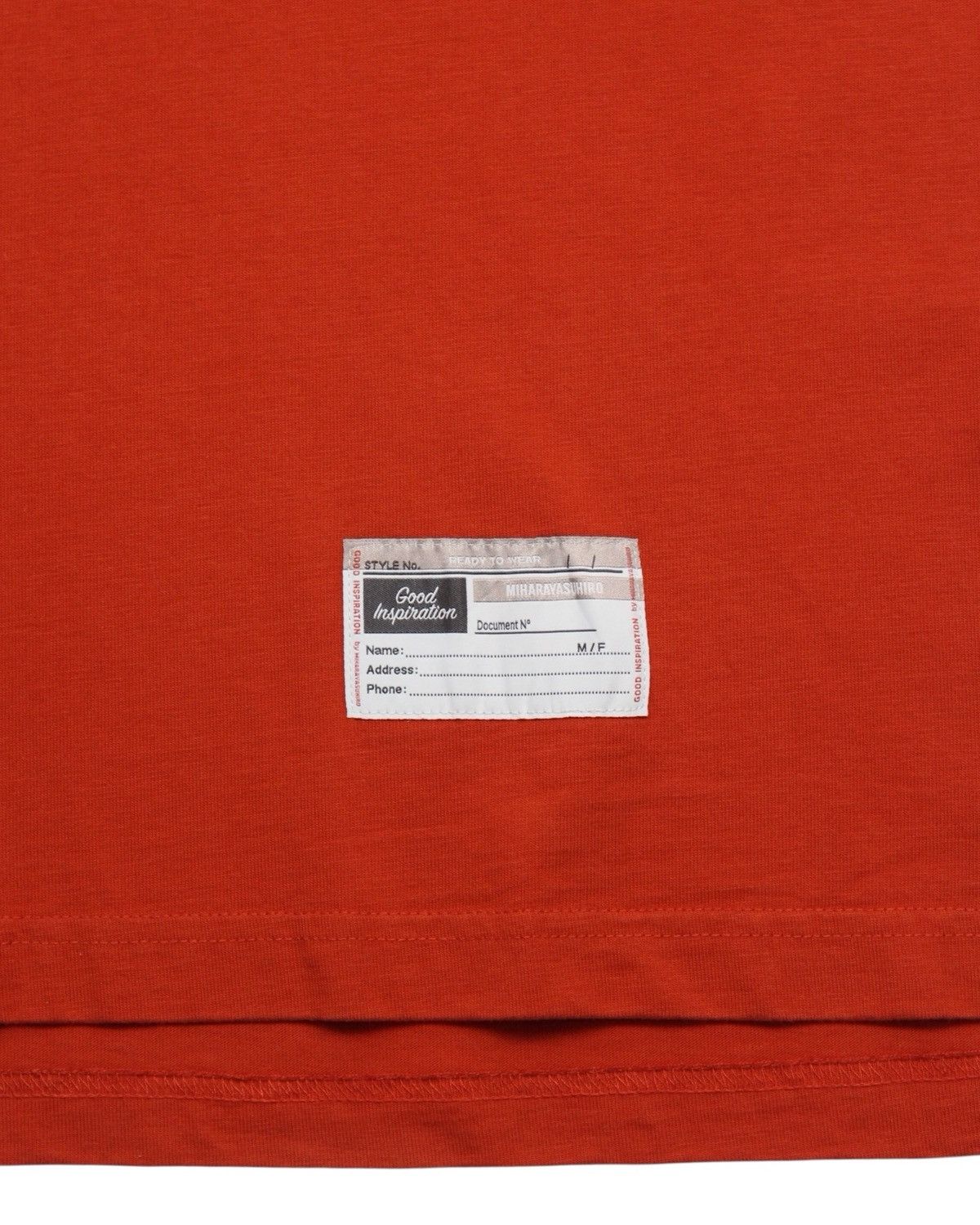 Japanese Brand × Maison MIHARA YASUHIRO SS2021 GU × MIHARAYASUHIRO “GOOD INSPIRATION” ORANGE TEE Size US S / EU 44-46 / 1 - 5 Thumbnail