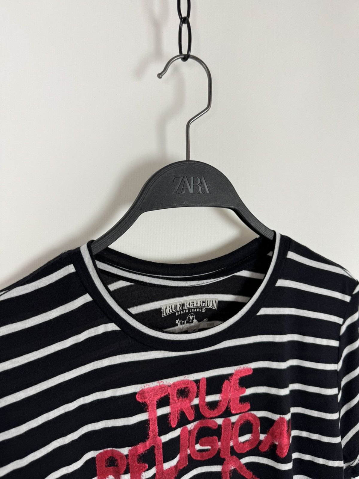 True Religion True Religion HS Stencil Logo Striped T-Shirt Size L / US 10 / IT 46 - 3 Thumbnail