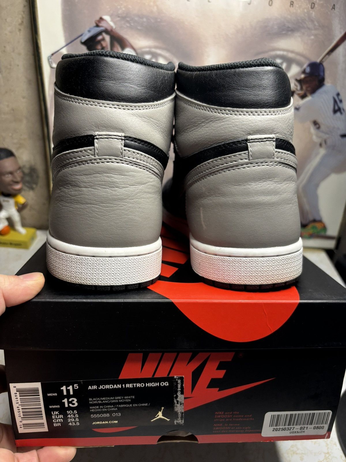 Jordan Brand Air Jordan 1 Retro High shadow Size US 11.5 / EU 44-45 - 7 Thumbnail