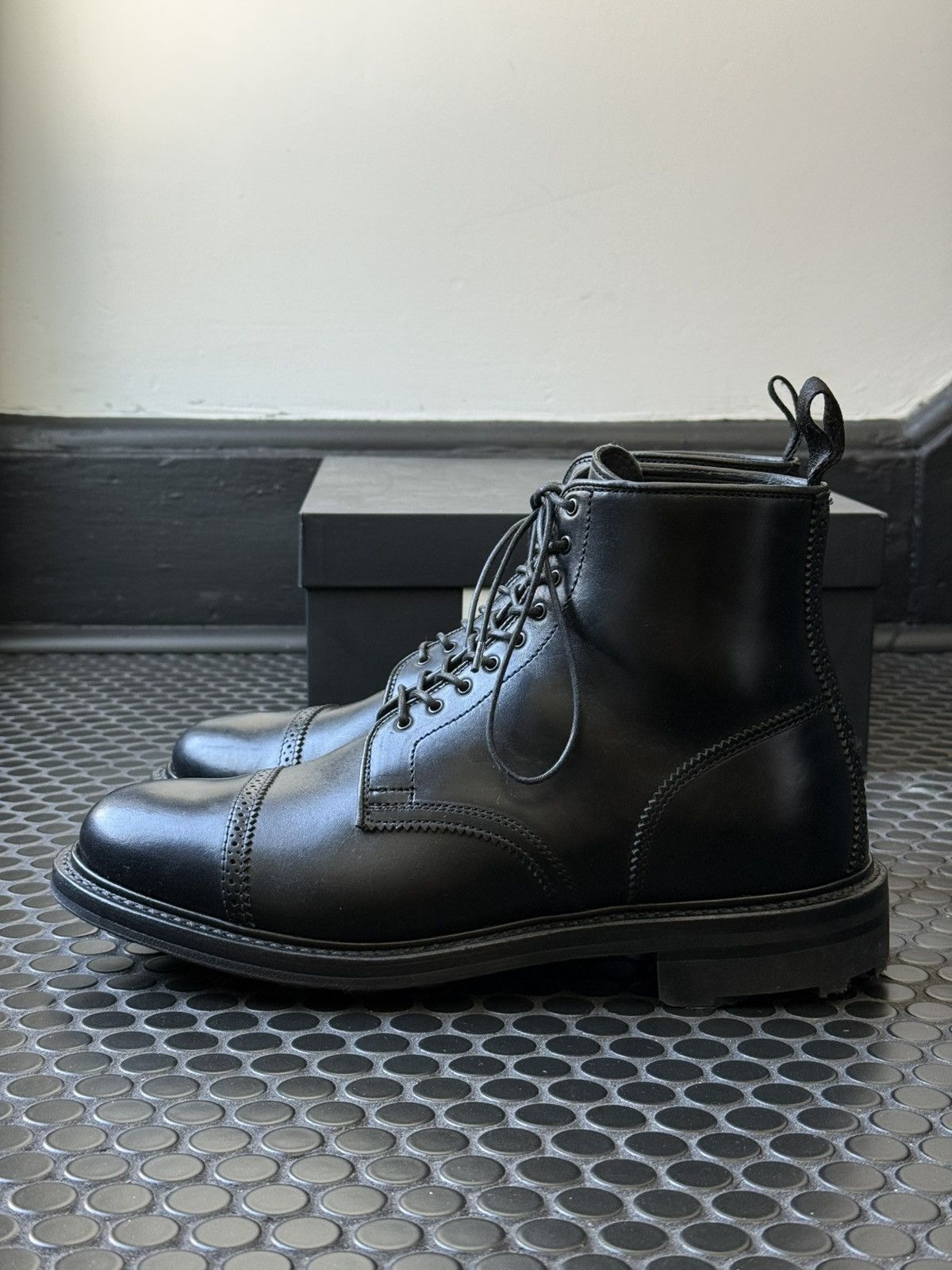 Viberg Viberg Shelby Sharp Brogue Boot in Waxed Black Horsebutt Size US 9 / EU 42 - 5 Thumbnail