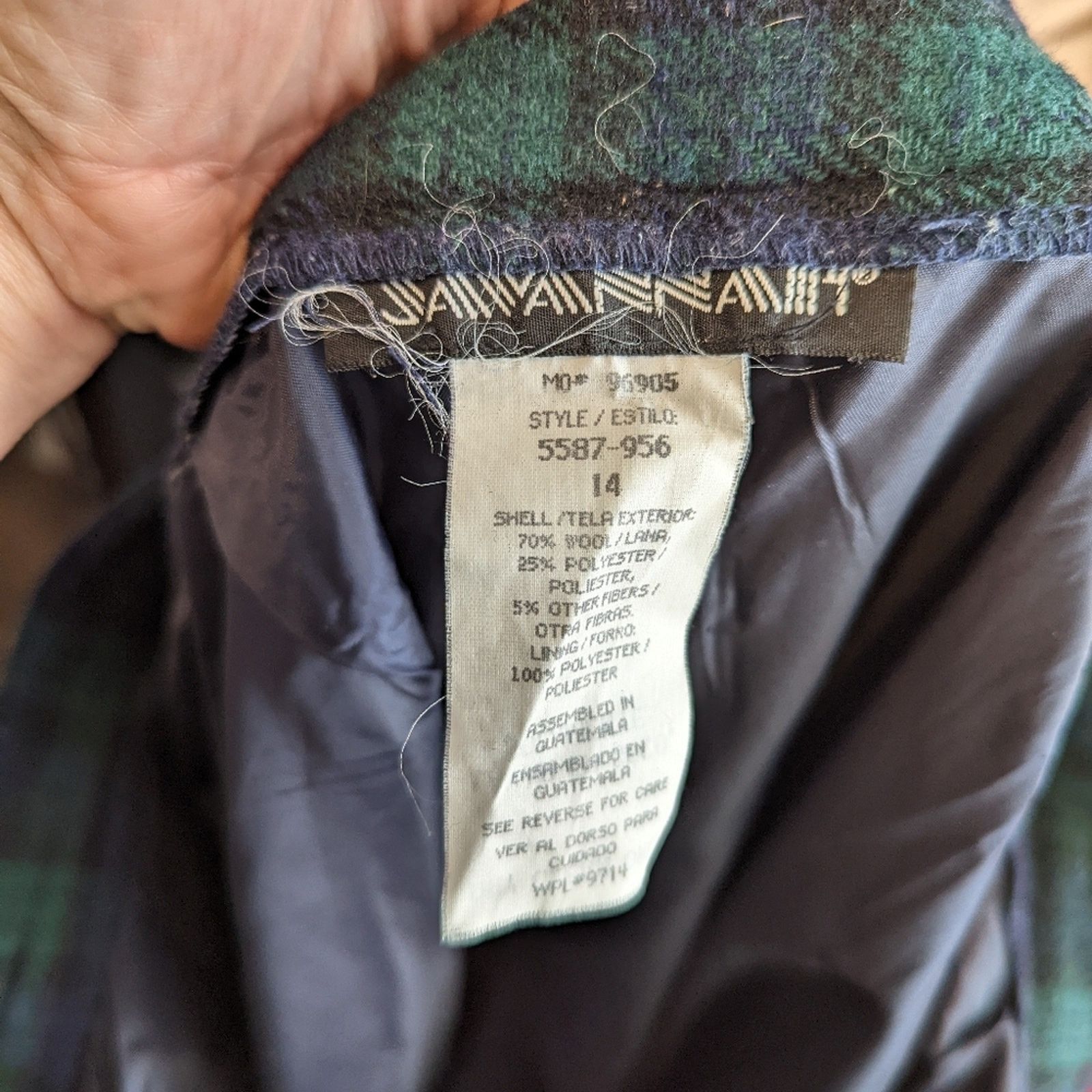 Vintage Vintage 80's Savannah Plaid Wool High Waisted Pants 14 Size 34" / US 12 / IT 48 - 2 Thumbnail