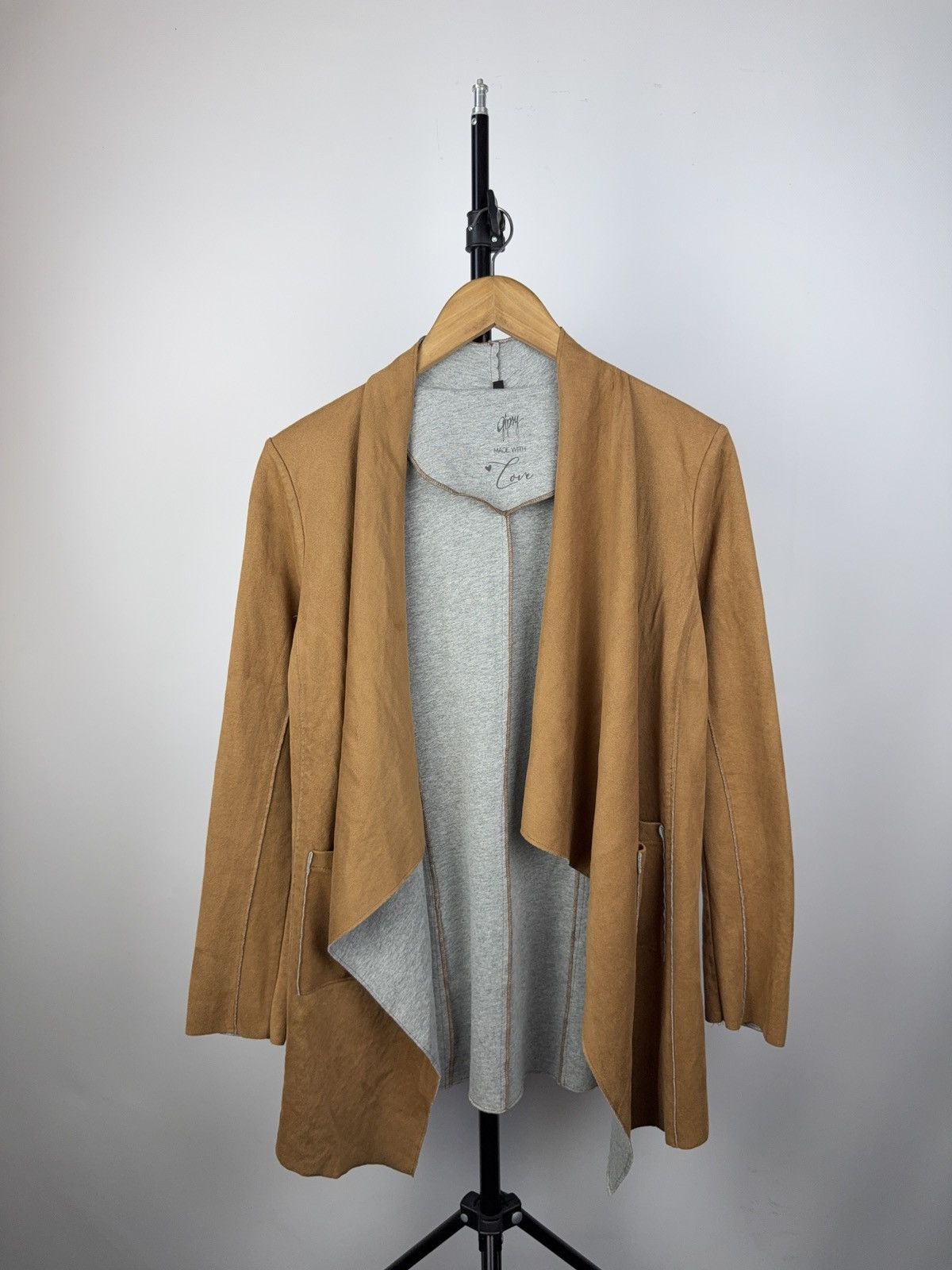 Designer × Japanese Brand × Vintage Gypsy Faux Suede Fringe Cardigan Coat – Tan Brown S Size S / US 4 / IT 40 - 1 Thumbnail