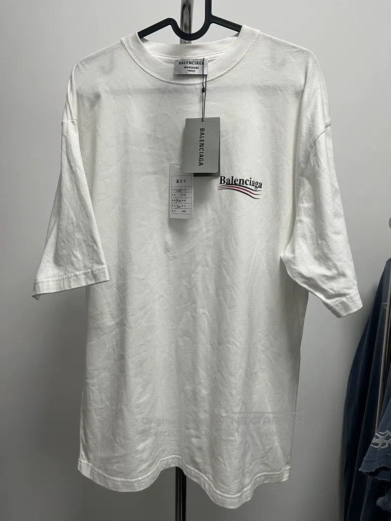 Balenciaga Balenciaga White Wave Short Sleeve T-Shirt Size US XS / EU 42 / 0 - 1 Thumbnail