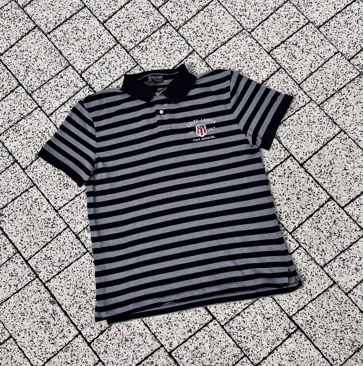 Polo Ralph Lauren × Vintage Polo Ralph Lauren Chief Keef Style Stripes Polos Shirt Size US L / EU 52-54 / 3 - 1 Thumbnail