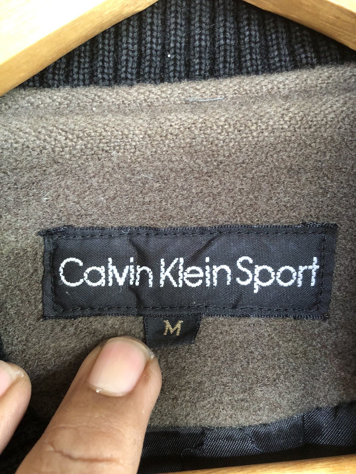 Calvin Klein × Japanese Brand × Vintage Vintage Calvin Klein Sport Varsity Half Leather Jacket Size US L / EU 52-54 / 3 - 24 Thumbnail