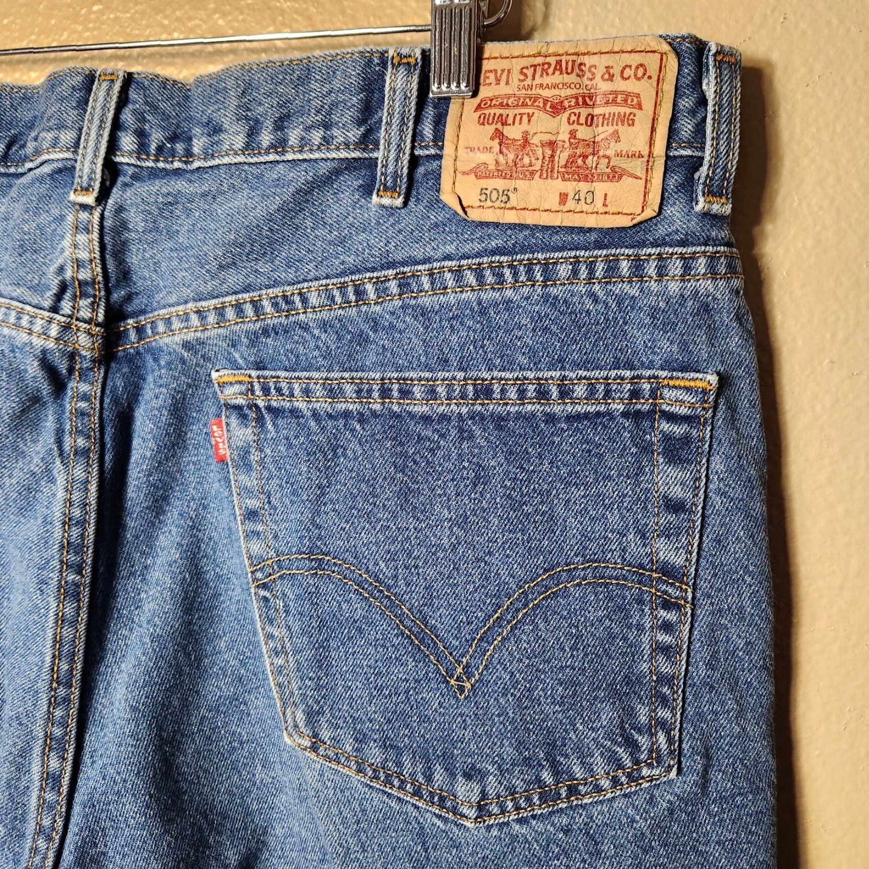 Levi's VINTAGE Levi's 550 Mens Bermuda Jean Shorts-Size 40 Blue 100% Cotton Relaxed Fit Y2K Classic Casual Size US 40 / EU 56 - 5 Thumbnail