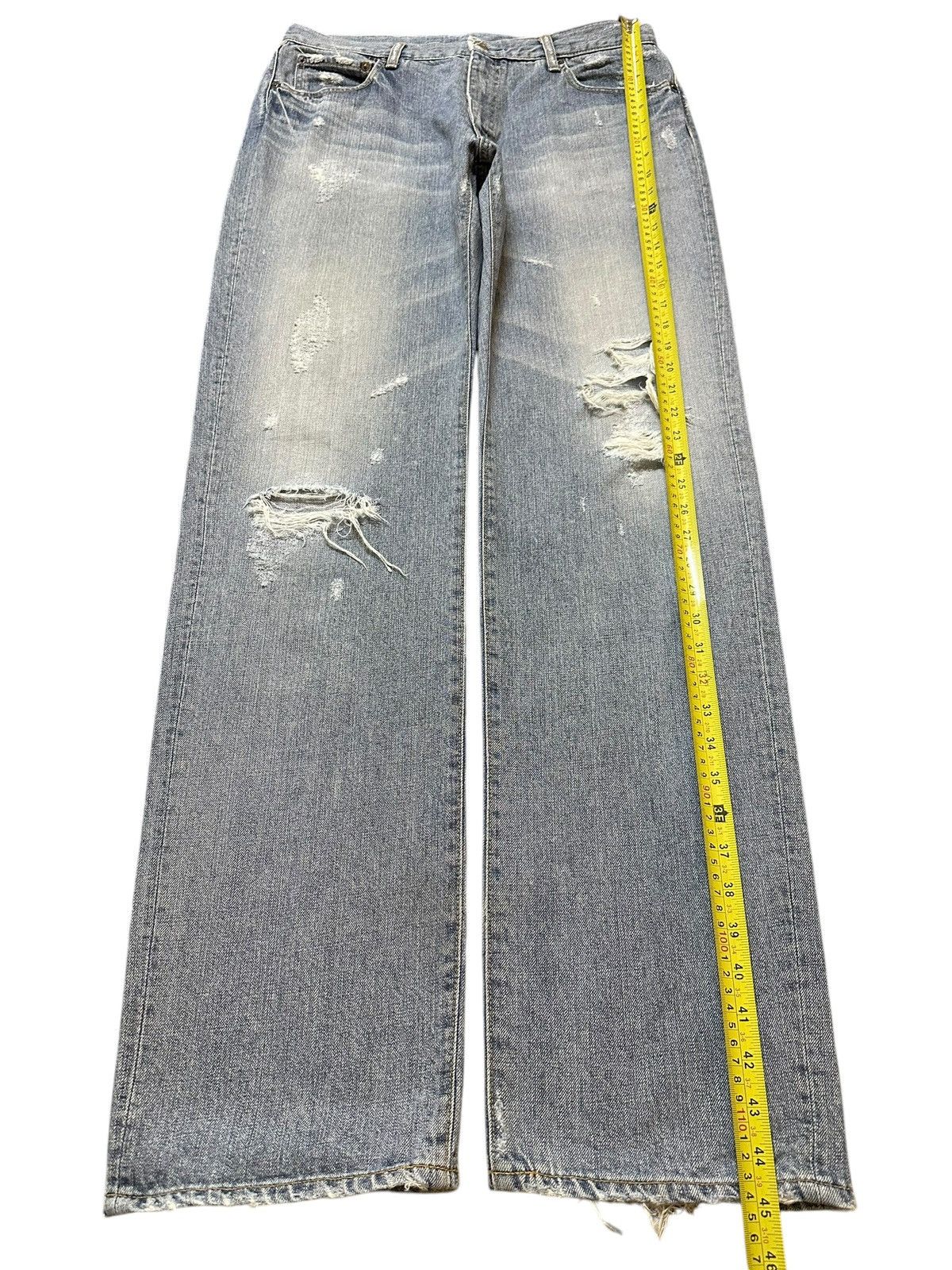 Junya Watanabe Vintage Japanese Brand Blue Faded Wash Distress Loose Jeans Size US 32 / EU 48 - 12 Thumbnail