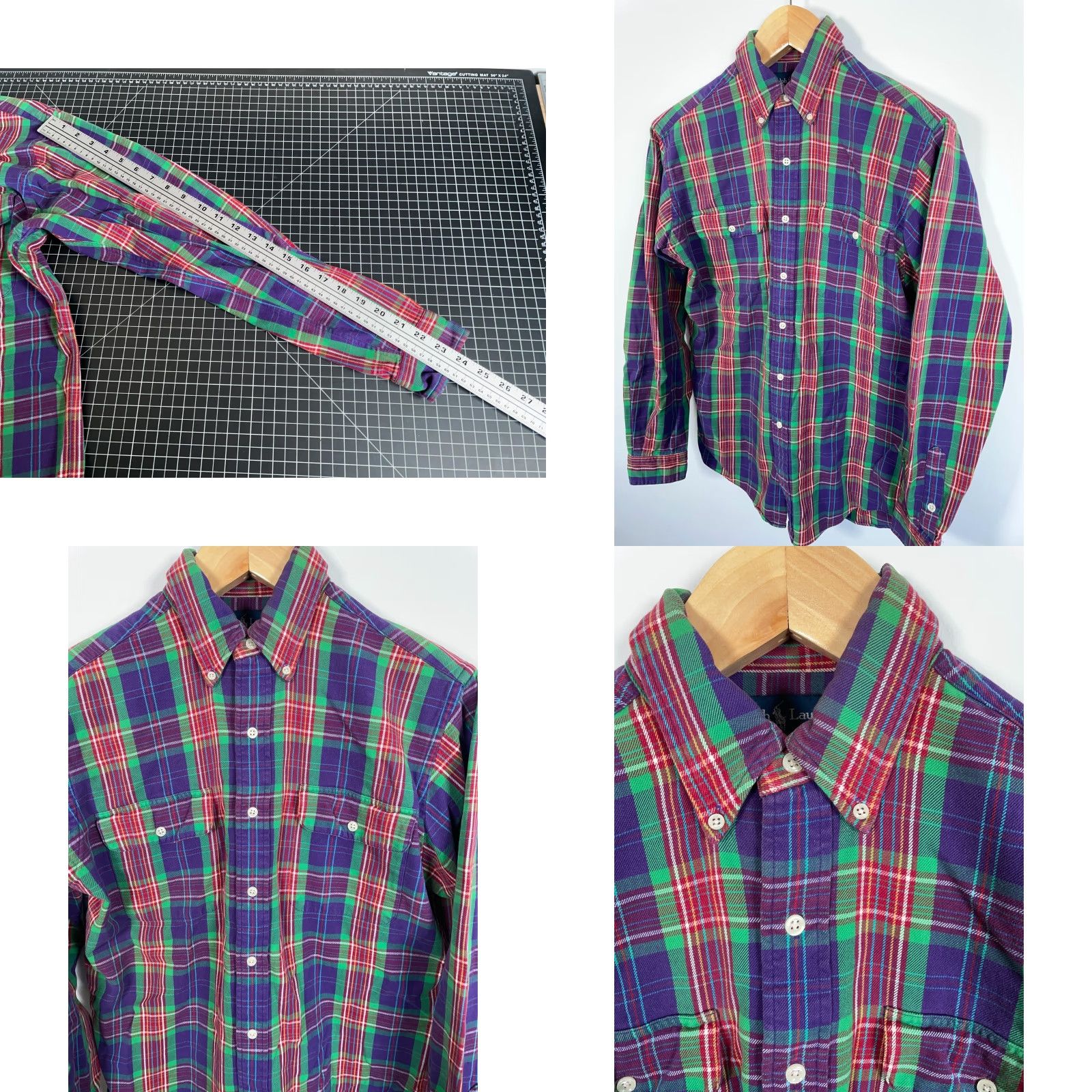 Ralph Lauren Ralph Lauren Workshirt Shirt Mens Medium Purple Plaid Flannel Button-Down Collar Casual Size US M / EU 48-50 / 2 - 8 Thumbnail