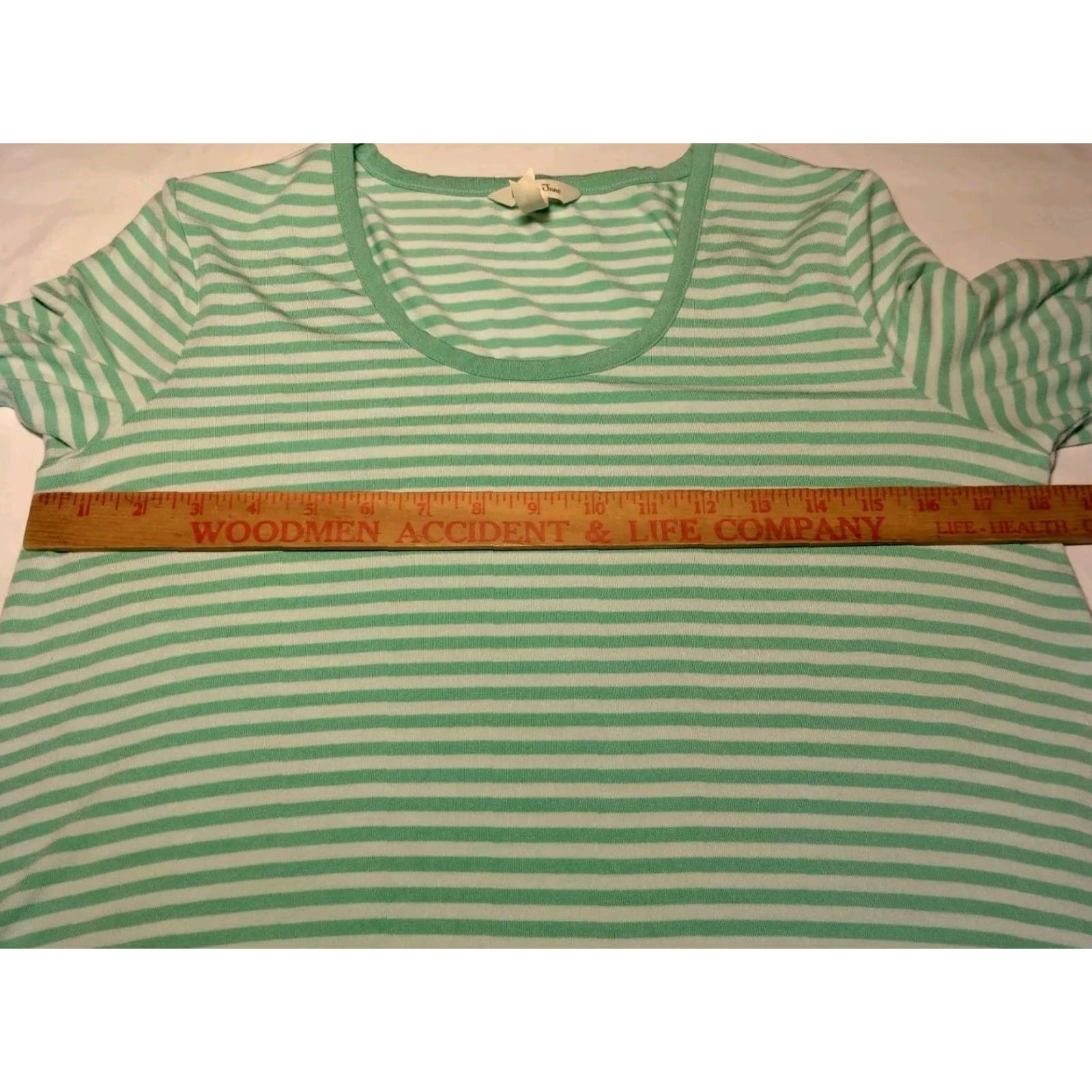 Vintage MATILDA JANE Comfortable Green Striped Peplum Tunic Shirt S Long Sleeve Ruffle Womens Size S / US 4 / IT 40 - 4 Thumbnail