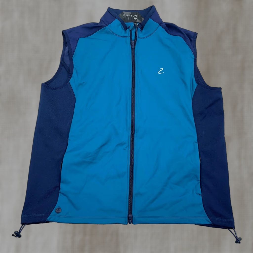 Vintage Greyson Jacket Men XL Blue Full Zip Windbreaker Golf Performance Wicking All Seasons Pockets Hooded Regular Modern Sports Casual Size US XL / EU 56 / 4 - 1 Thumbnail