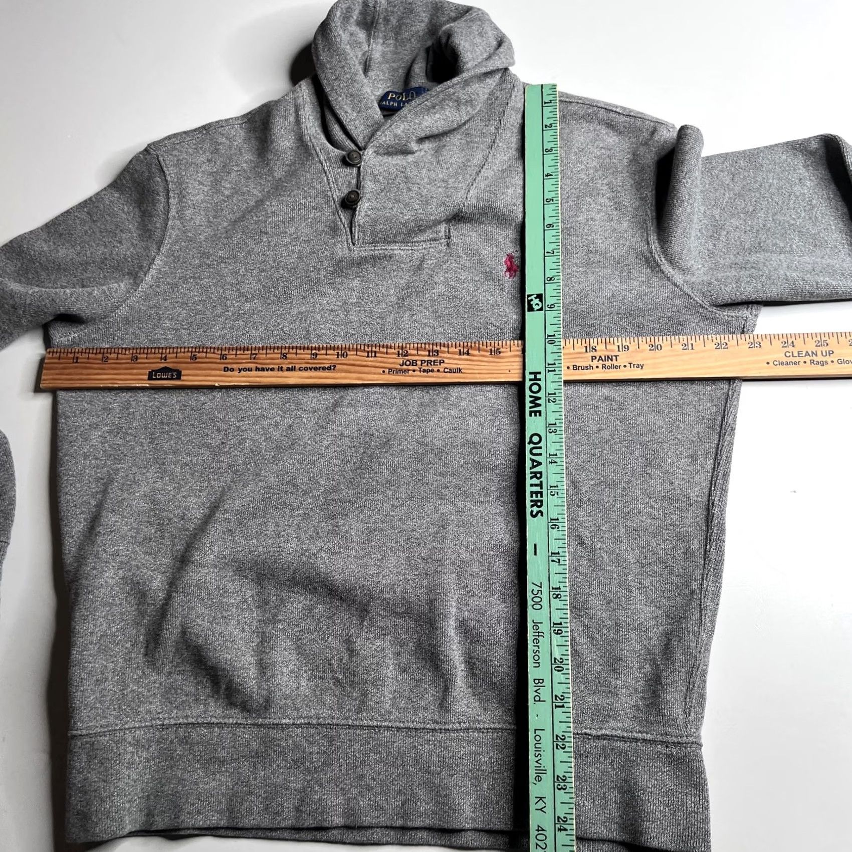 Polo Ralph Lauren Polo Ralph Lauren Sweatshirt Mens M Gray Fleece Shawl Collar Button Pullover Size US M / EU 48-50 / 2 - 6 Thumbnail
