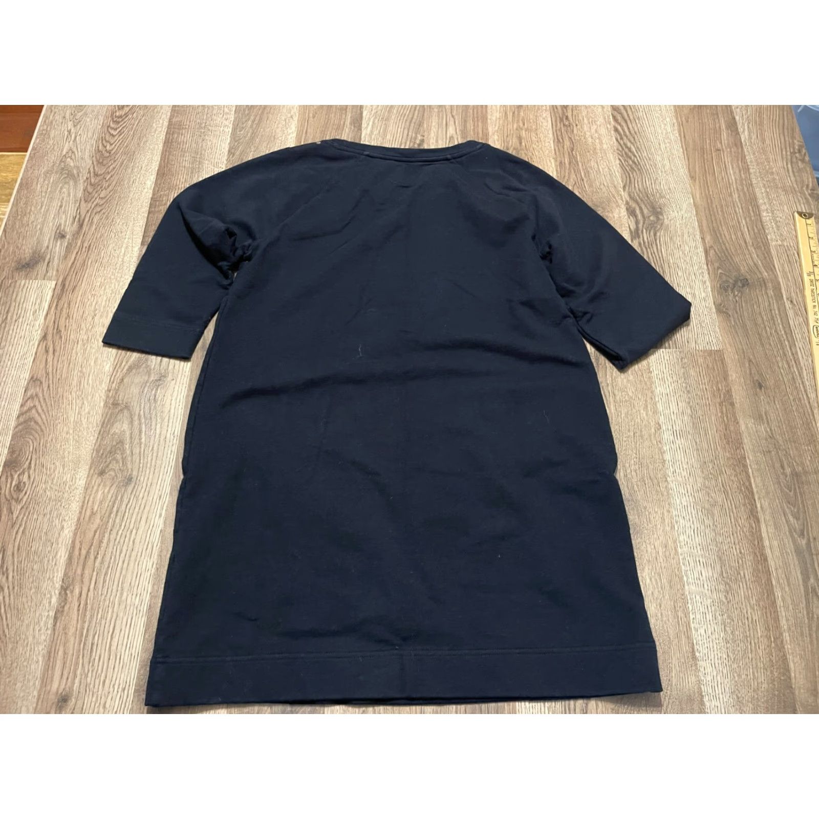 Vintage Style&co. Dress Shirt Dress Women's Large Black 3/4 Sleeve Crew Neck Pullover Casual Short Dress Women Style&co. Dress Size L / US 10 / IT 46 - 2 Thumbnail