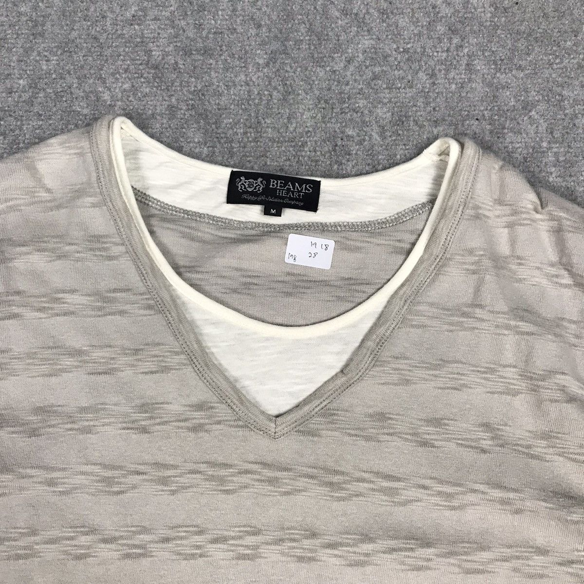 Beams Plus × Designer × Japanese Brand BEAMS STRIPED DESIGN DOUBLE TSHIRT STYLE Size US M / EU 48-50 / 2 - 2 Thumbnail
