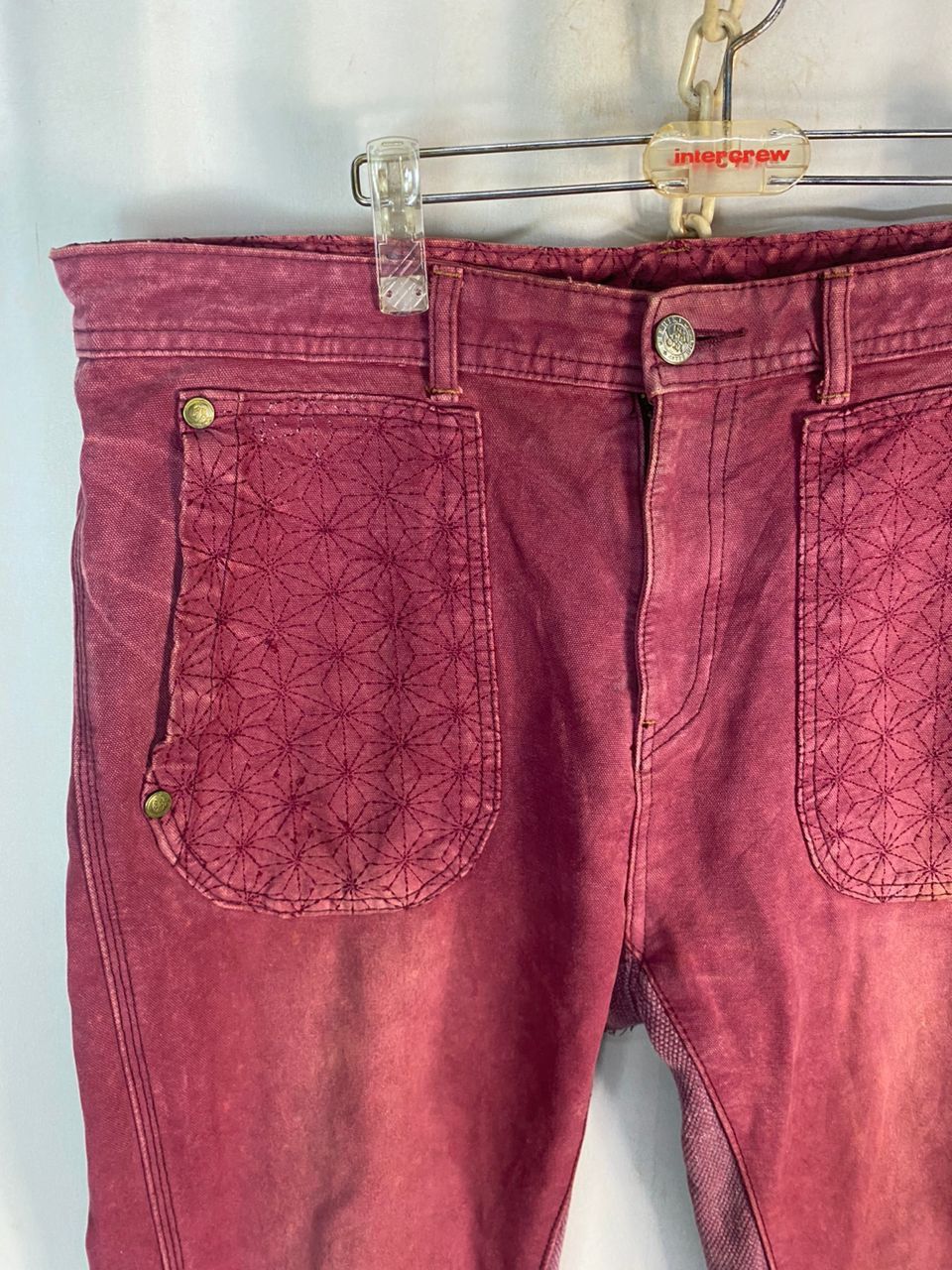 Designer × Japanese Brand Nishiki oriental brand sashiko distressed denim pants Size US 37 - 5 Thumbnail