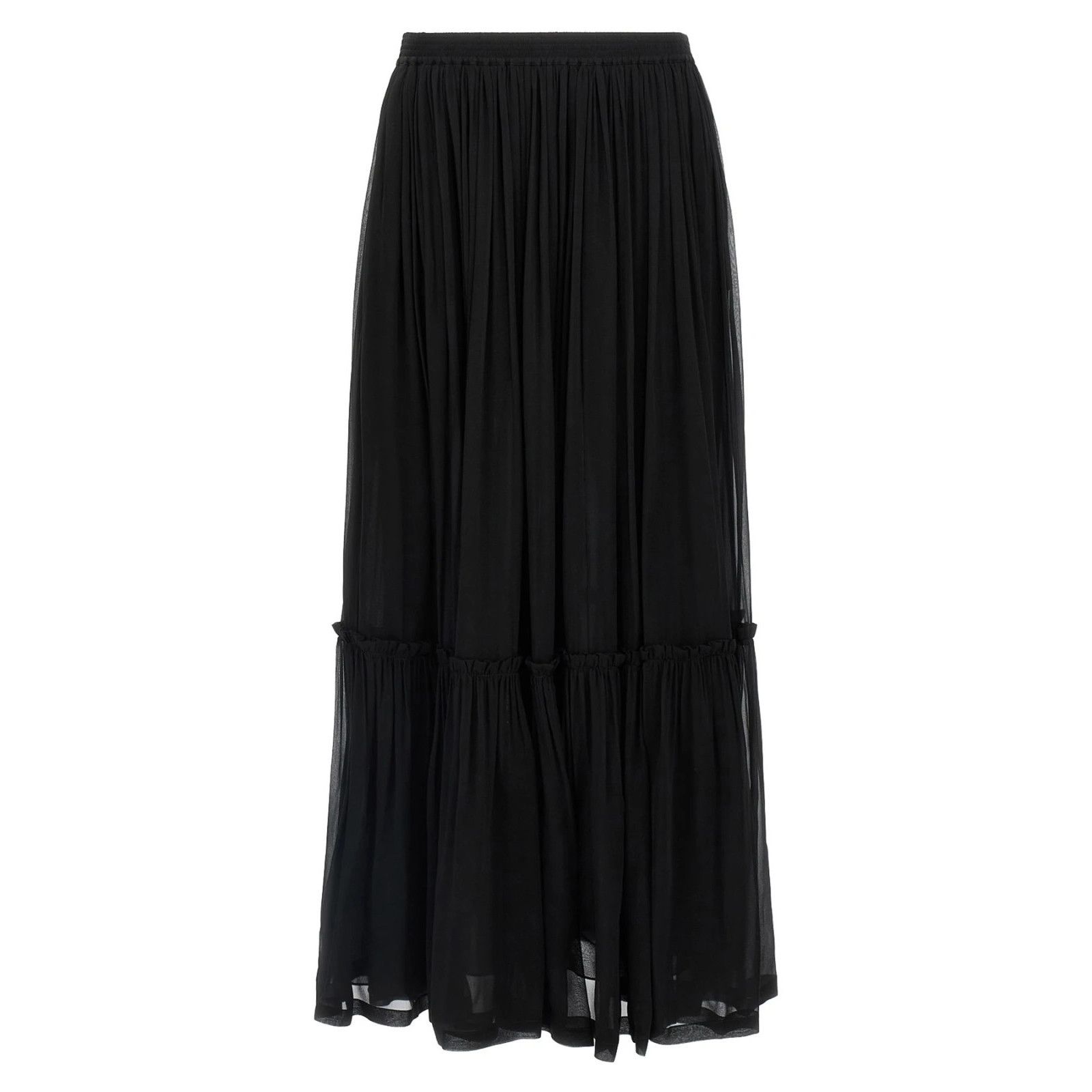 SAINT LAURENT Black Long Silk Skirt New & Authentic (Women's