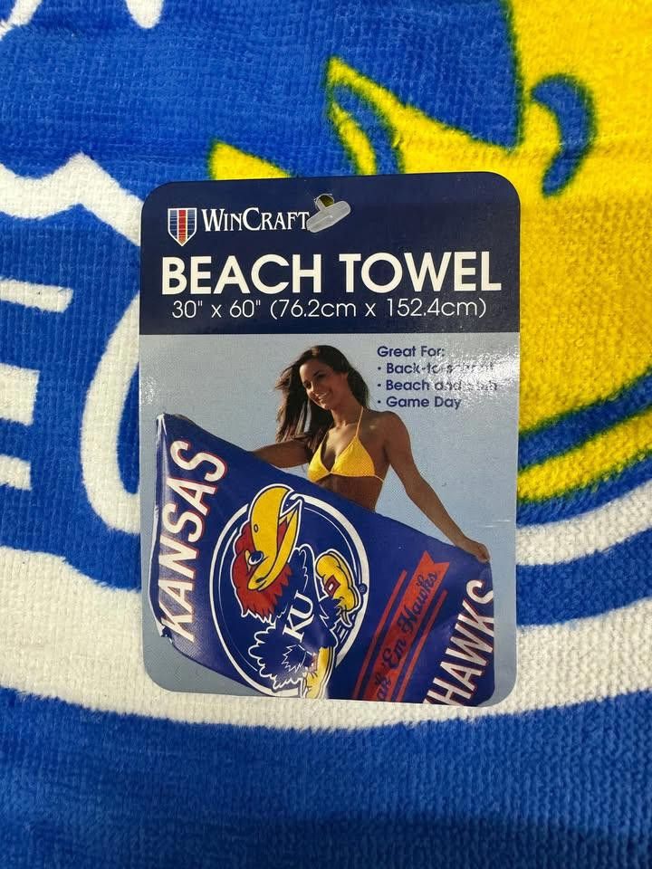 Designer Kansas Jayhawks Beach Towel Size ONE SIZE - 2 Thumbnail