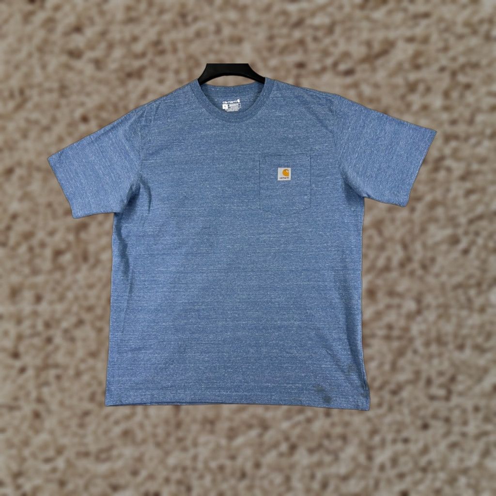 Carhartt Carhartt Shirt Men XL Blue Short Sleeve Crew Neck Cotton Jersey with Embroidered Logo 90s Work Modern Theme Mens Tigers? Size US XL / EU 56 / 4 - 1 Thumbnail