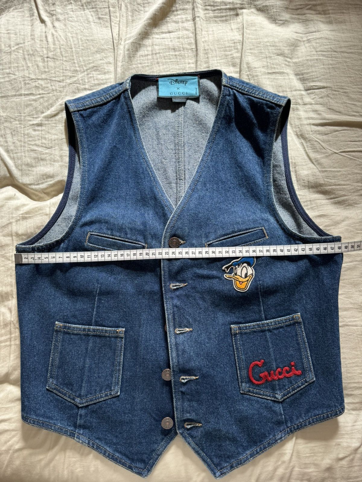 Gucci Rare-Gucci logo Donald denim vest Sz48 Size US M / EU 48-50 / 2 - 7 Thumbnail
