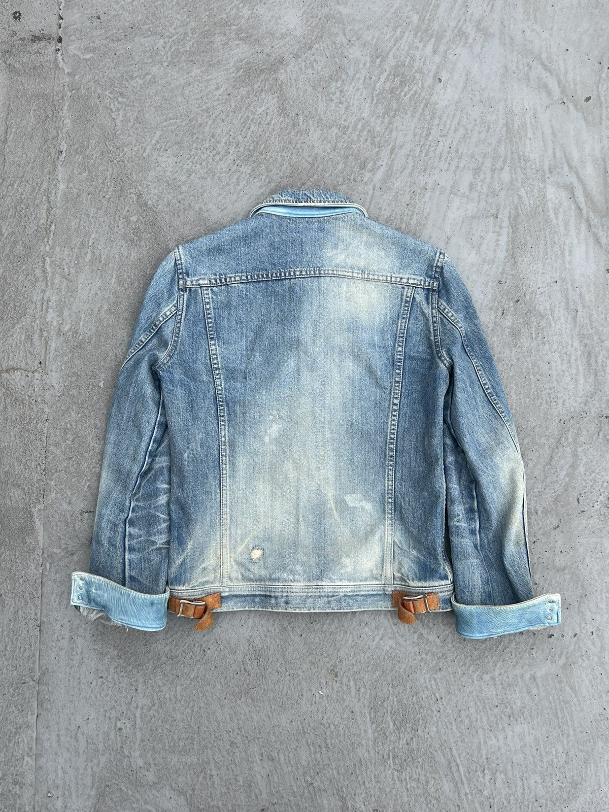 Isamu Katayama Backlash Isamu Katayama Backlash Leather Repair Denim Trucker Jacket Size US M / EU 48-50 / 2 - 2 Thumbnail