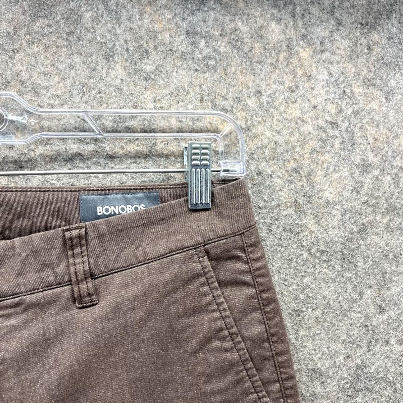 Bonobos Bonobos Pants Men 32x32 Brown Chino Slim Fit Casual Flat Front Cotton Canvas Size US 32 / EU 48 - 5 Thumbnail