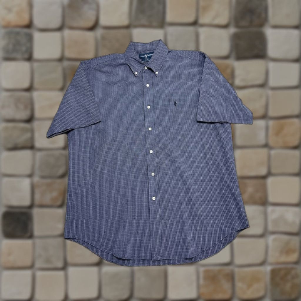 Ralph Lauren VINTAGE Ralph Lauren Blake Shirt Mens L Blue Checkered Cotton Button-Down Size US L / EU 52-54 / 3 - 1 Thumbnail