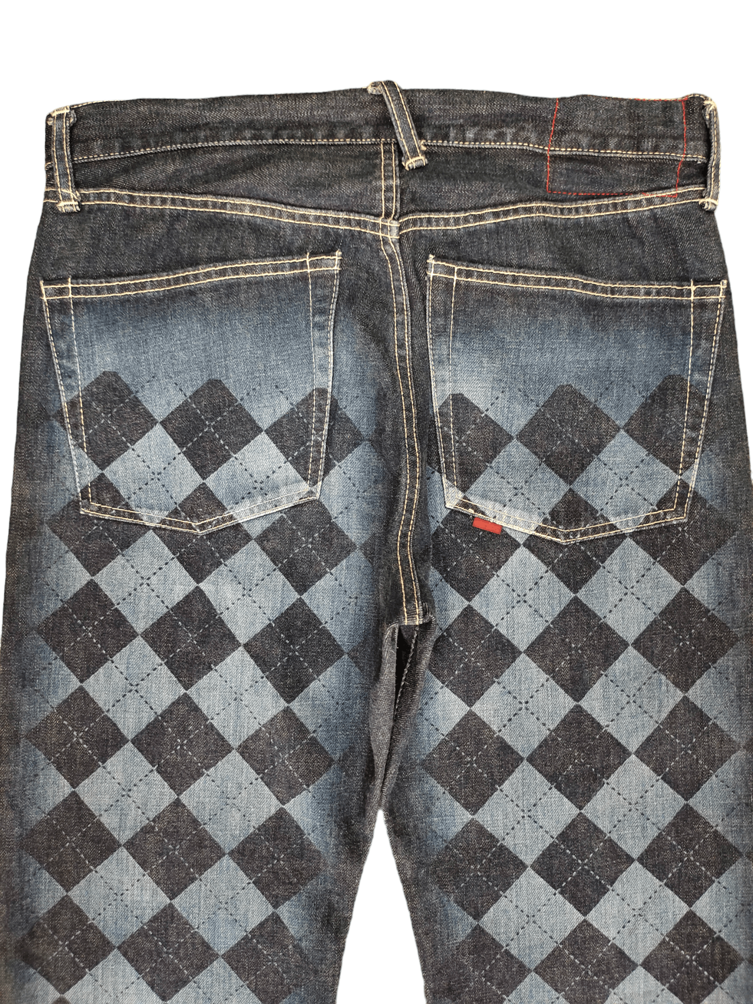 Hysteric Glamour × Undercover Vintage Y2k Byemrt Japan Checkered Plaid Printed Denim Jeans Size US 33 - 11 Thumbnail