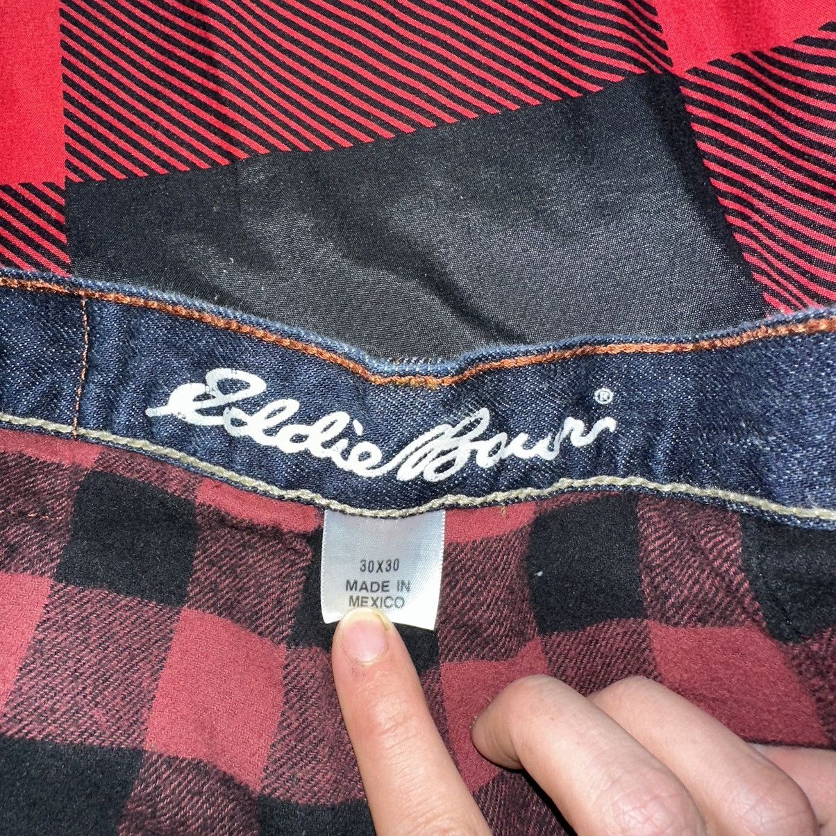 Eddie Bauer Blue denim jeans with felt inner lining Size US 30 / EU 46 - 2 Thumbnail