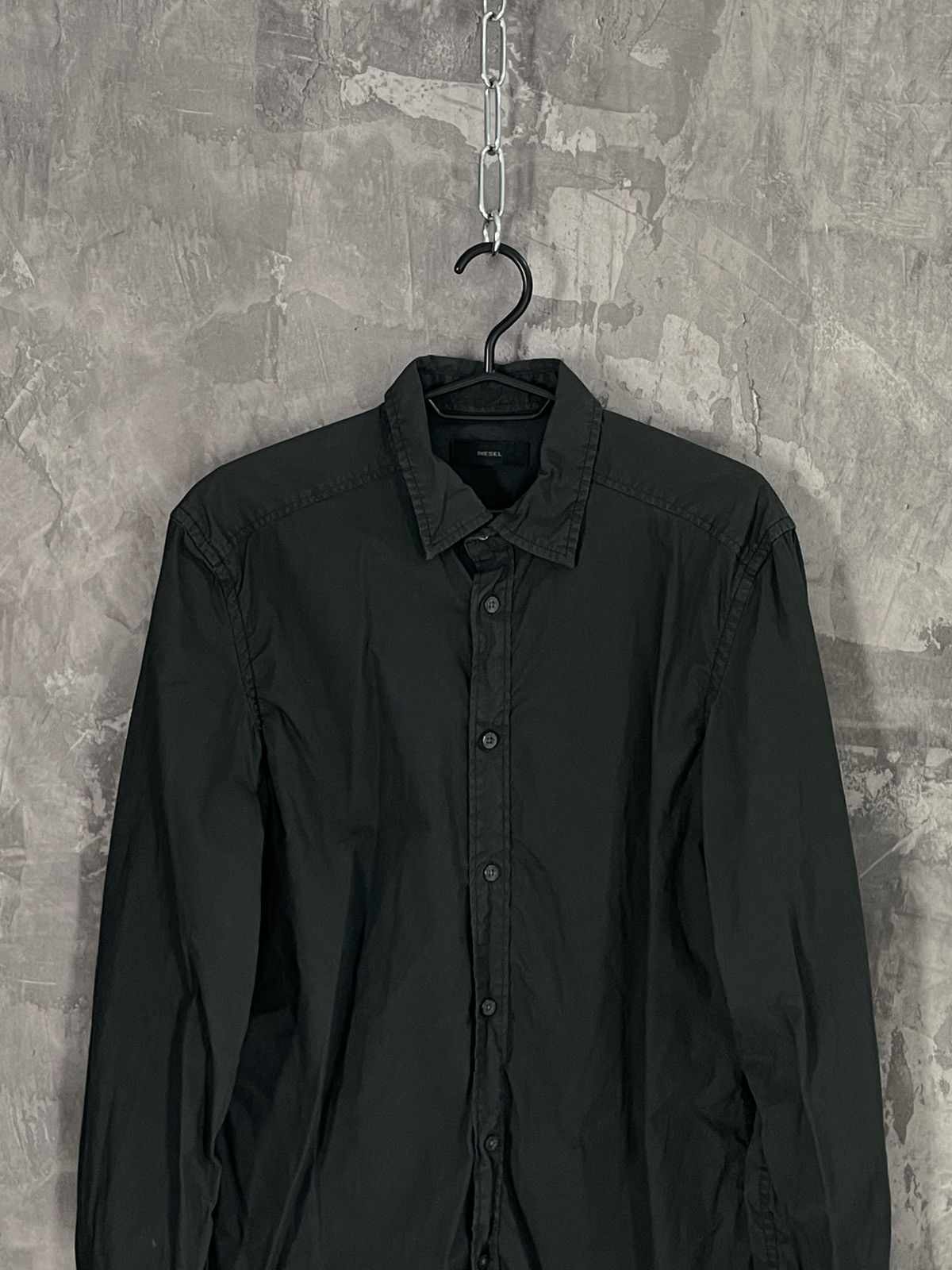 20471120 × Diesel × Japanese Brand Diesel Vintage Military Black Avant Garde Shirt Button Up Size US M / EU 48-50 / 2 - 2 Thumbnail