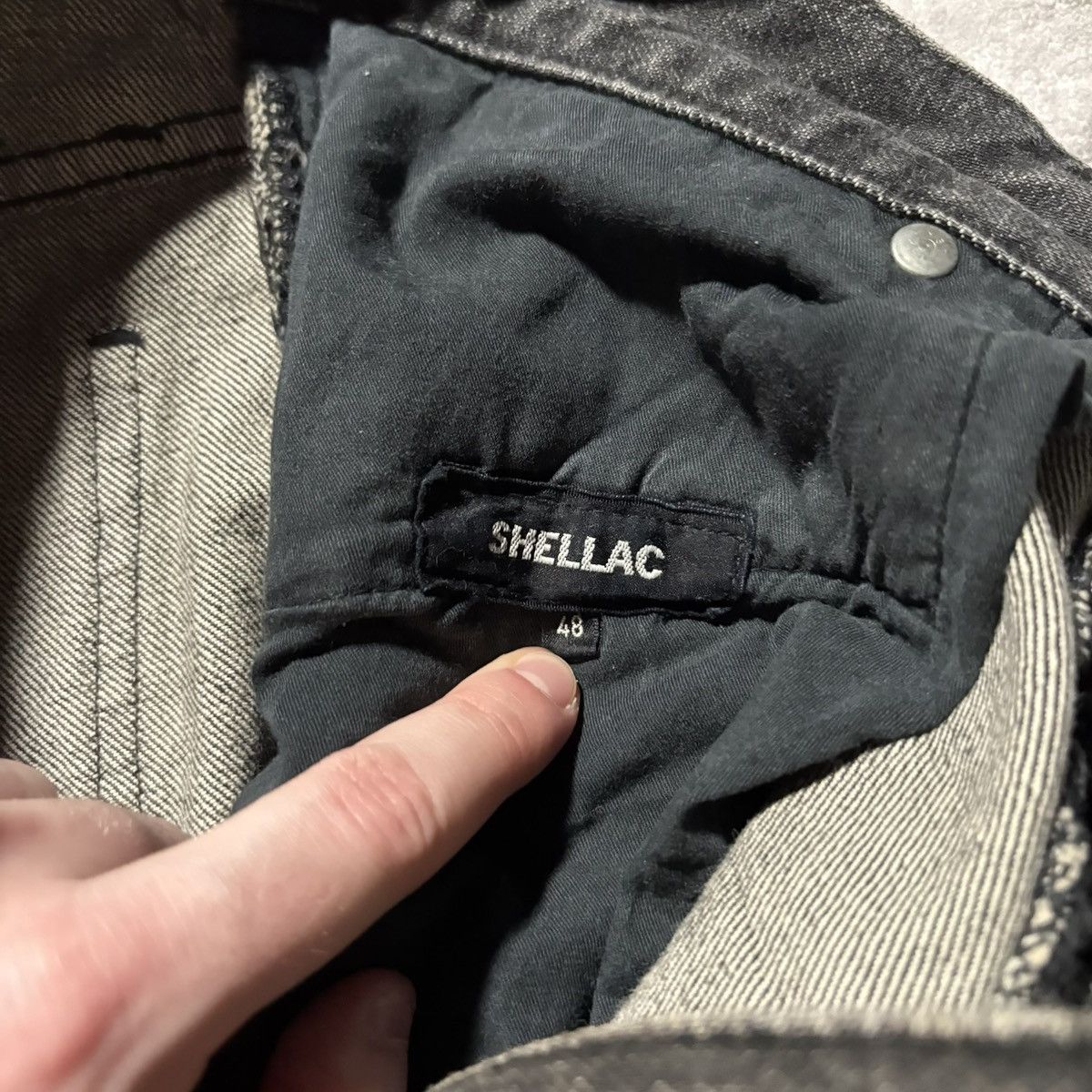 Shellac Shellac Bleached & Distressed Bootcut Black Jeans | Size 48 Size US 30 / EU 46 - 12 Thumbnail