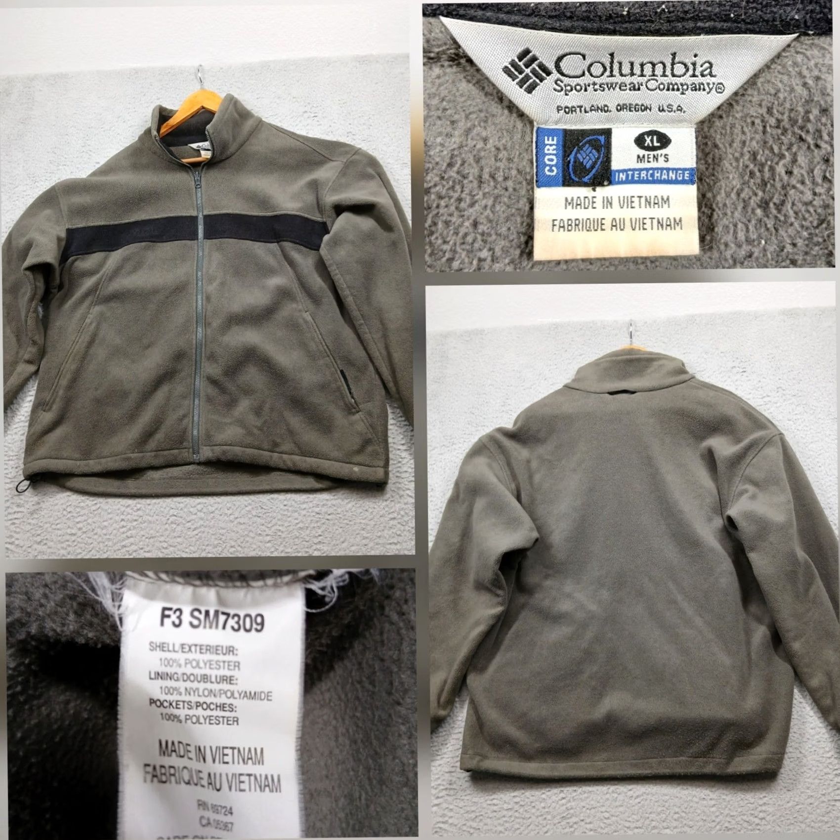 Vintage Columbia Men's XL Gray Fleece Jacket Interchange Full Zip 3-in-1 Upright PFG Casual Mens Size US XL / EU 56 / 4 - 2 Thumbnail