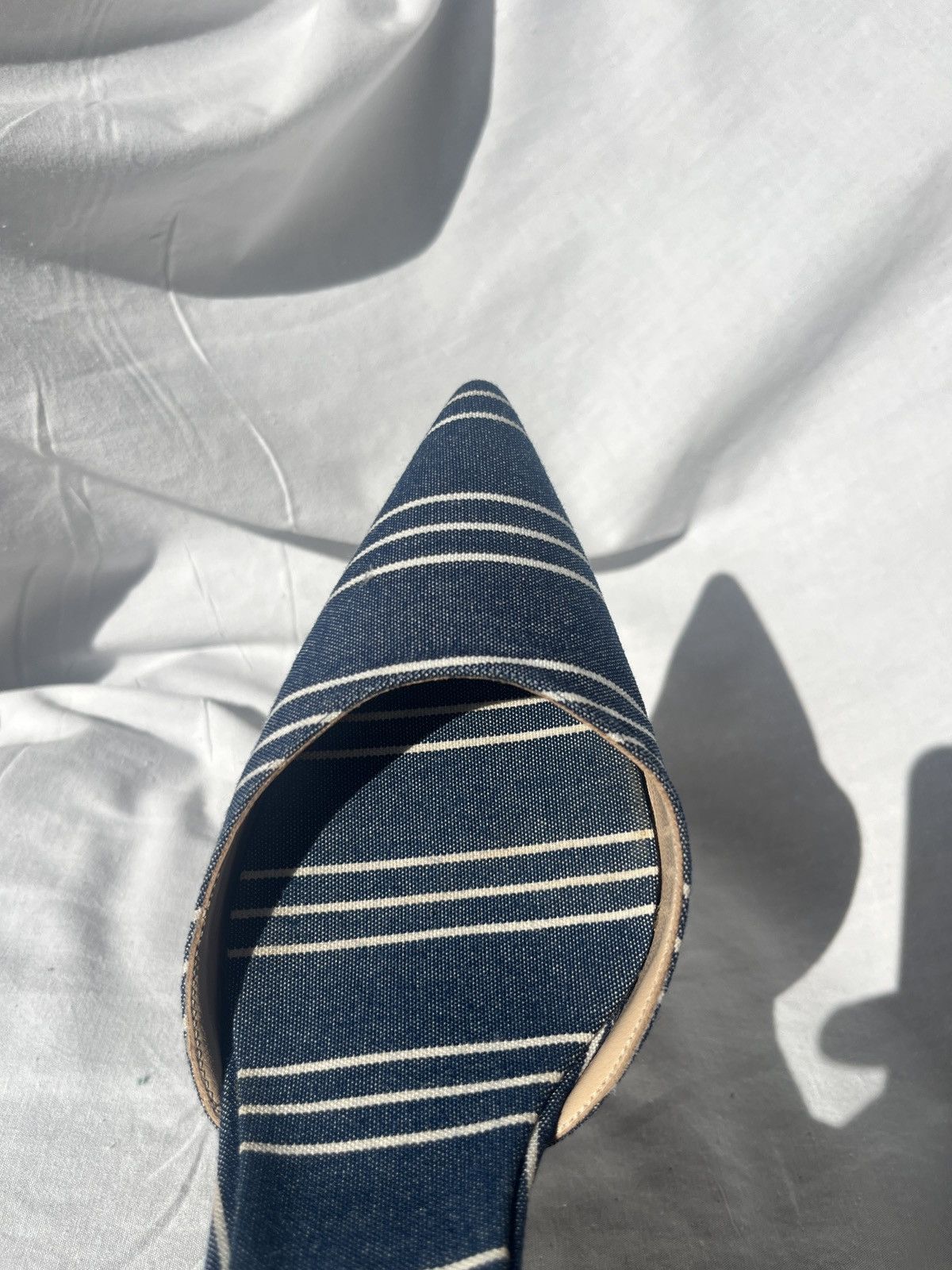 Manolo Blahnik Striped canvas slip on pumps Size US 10 / IT 40 - 12 Thumbnail