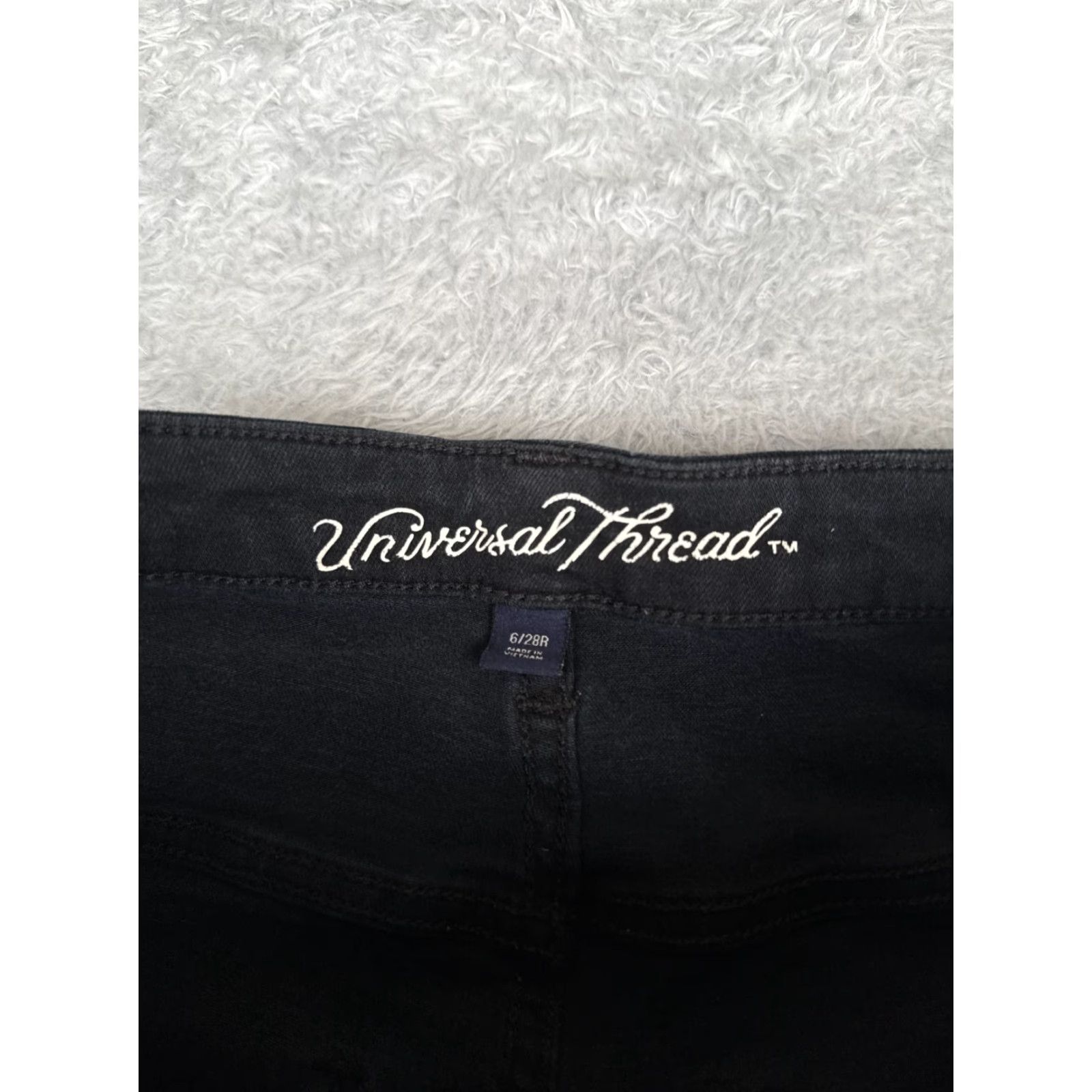 Vintage Universal Thread Jeans Womens Highest Rise Skinny Black Denim Cotton 27x26 6 Size 28" / US 6 / IT 42 - 6 Thumbnail