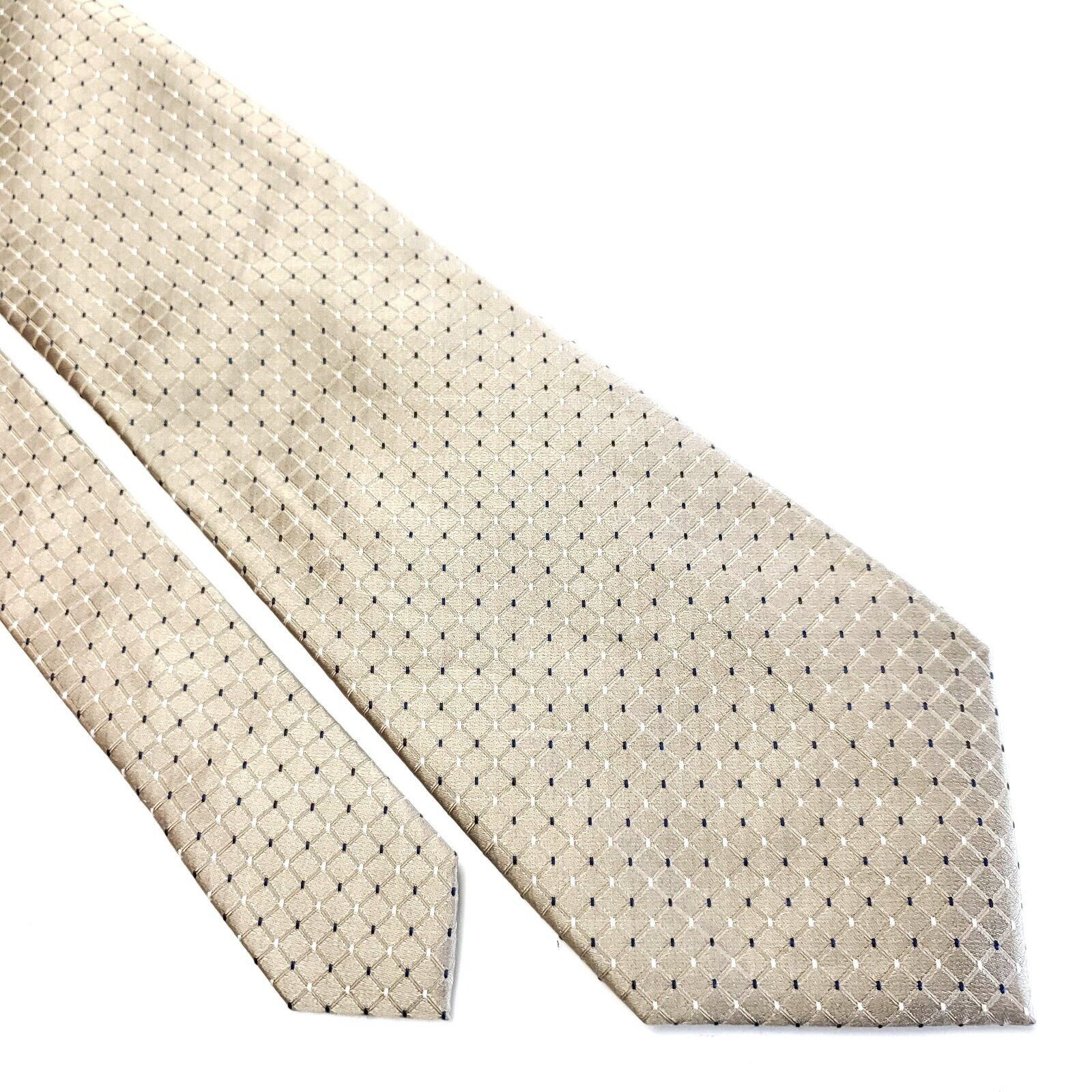 Other Geoffrey Beene Tan Woven Check Silk Tie Size ONE SIZE - 1 Thumbnail
