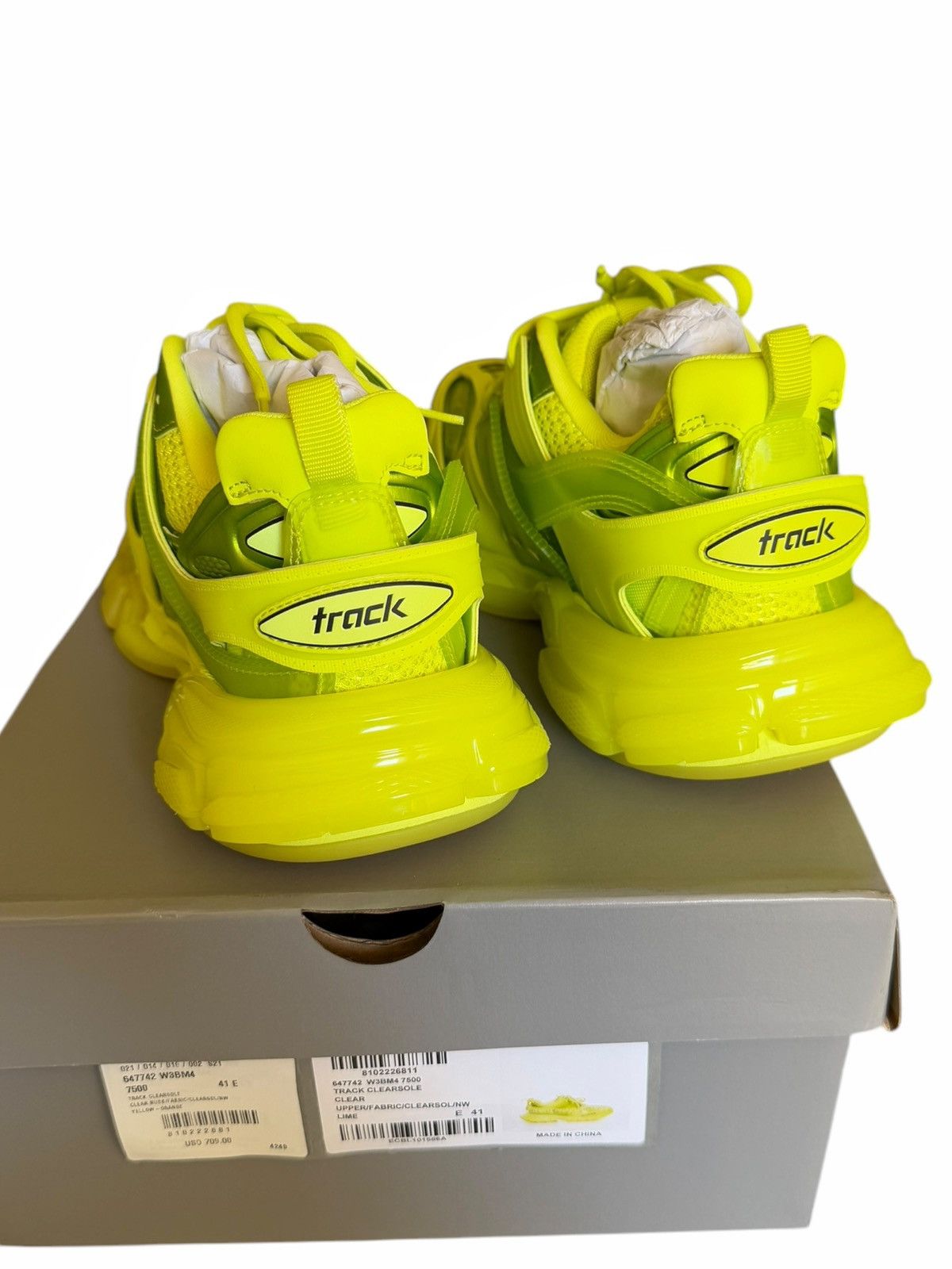 Balenciaga Neon Yellow Lime Track Runner Sneaker Size US 8 / EU 41 - 5 Thumbnail