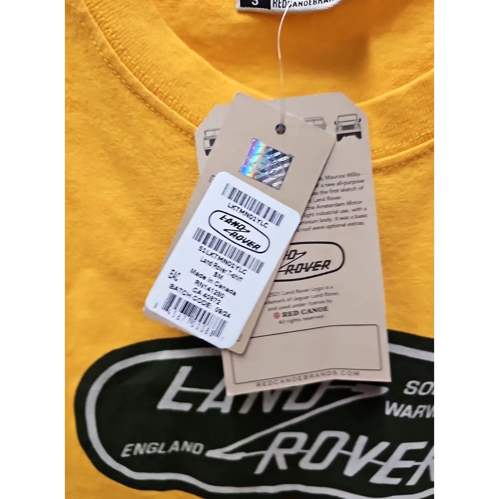 Vintage VINTAGE Land Rover Heritage T Shirt Small Yellow 100% Cotton NWT Canada Patch Logo Mens Size US S / EU 44-46 / 1 - 4 Thumbnail