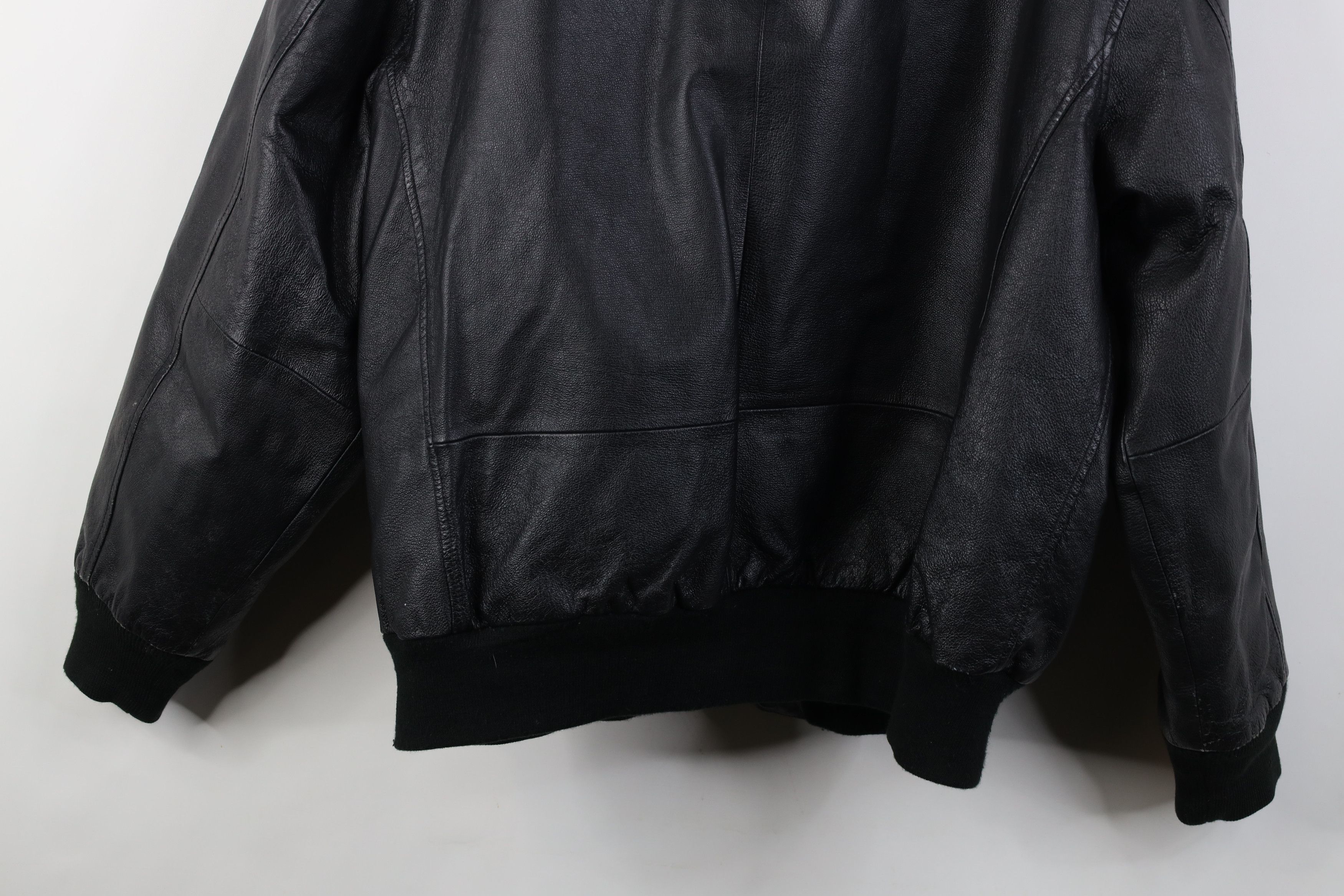 Vintage Vintage 90s Streetwear Force Leather Flight Bomber Jacket Size US XL / EU 56 / 4 - 15 Thumbnail