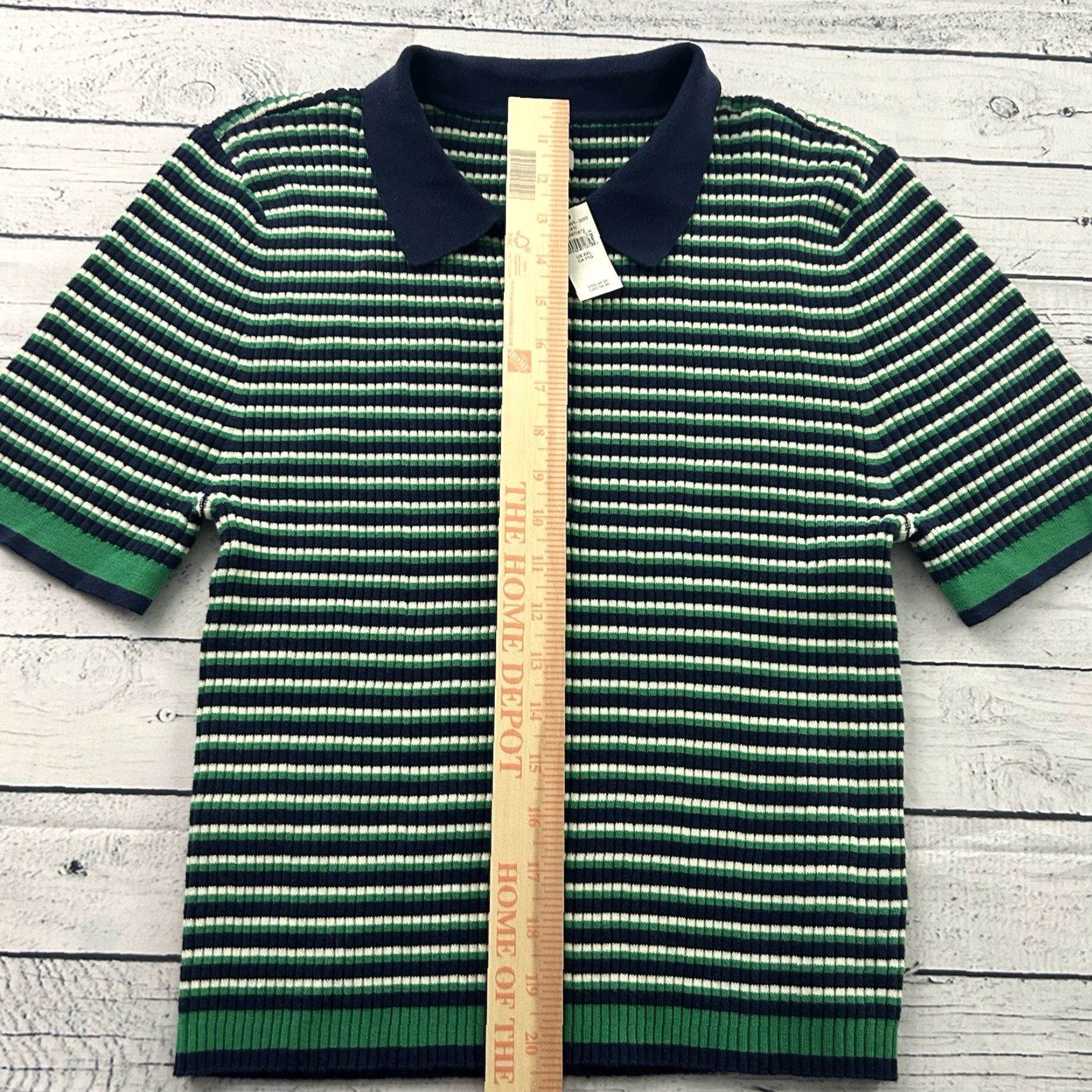Vintage NEW Aerie Button Front Ribbed Short Sleeve Sweater Top Women's 2XL Green Blue Shirt Size XXL / US 16-18 / IT 52-54 - 3 Thumbnail