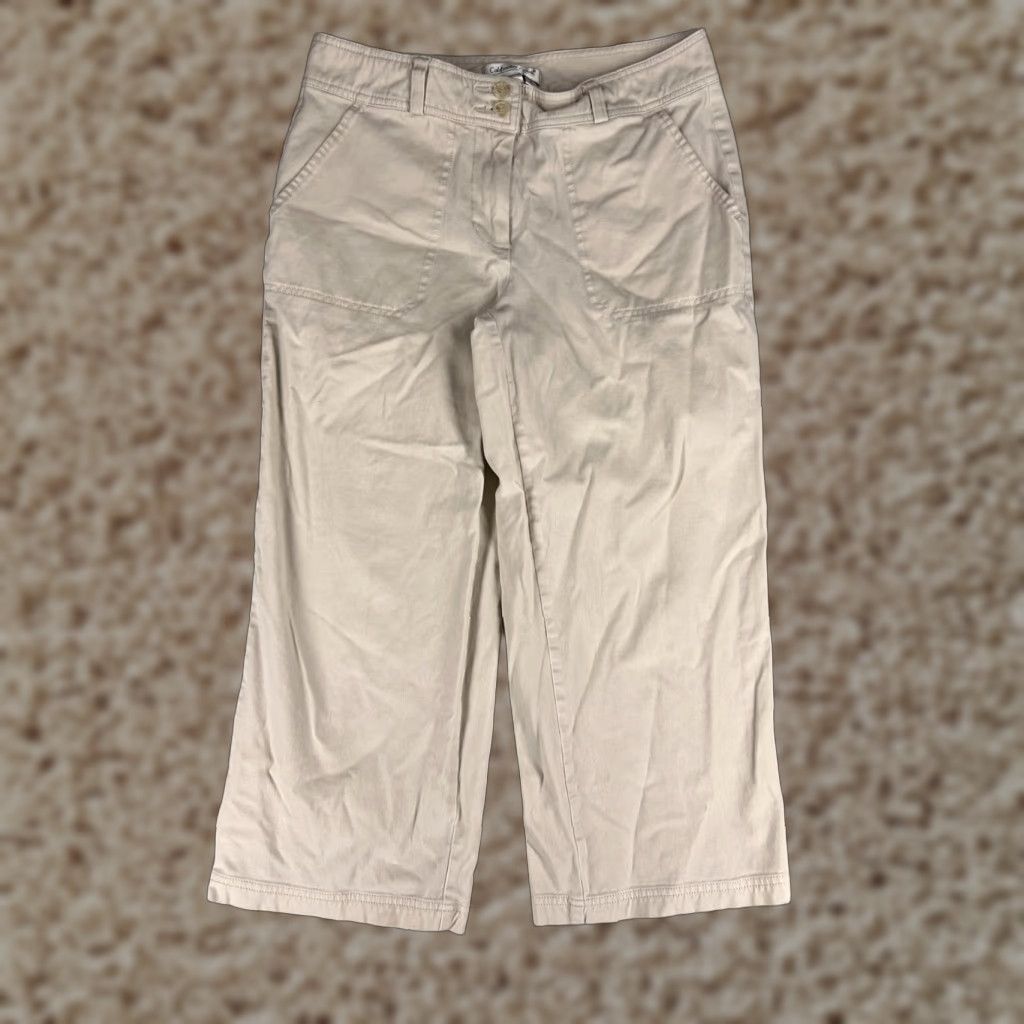 Coldwater Creek Coldwater Creek Beige Capri Pants Womens 6 Petite 29in Waist 21.5in Inseam 5-Pocket Stretch Cotton Twill Rise High Denim/Legwear Size 36" / US 14 / IT 50 - 1 Thumbnail
