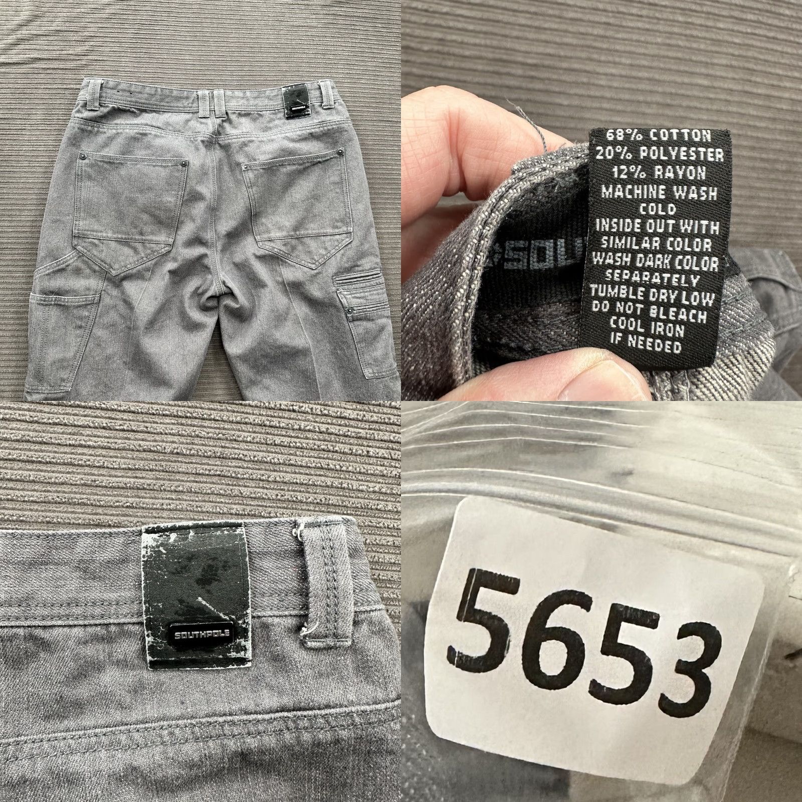 Southpole Southpole Jeans Men 40/32 Gray Cotton Denim Straight 90s Relaxed Zip Button Cargo Pocket Inseam 32 Regular Size Type Jeans Mens Size US 40 / EU 56 - 8 Thumbnail