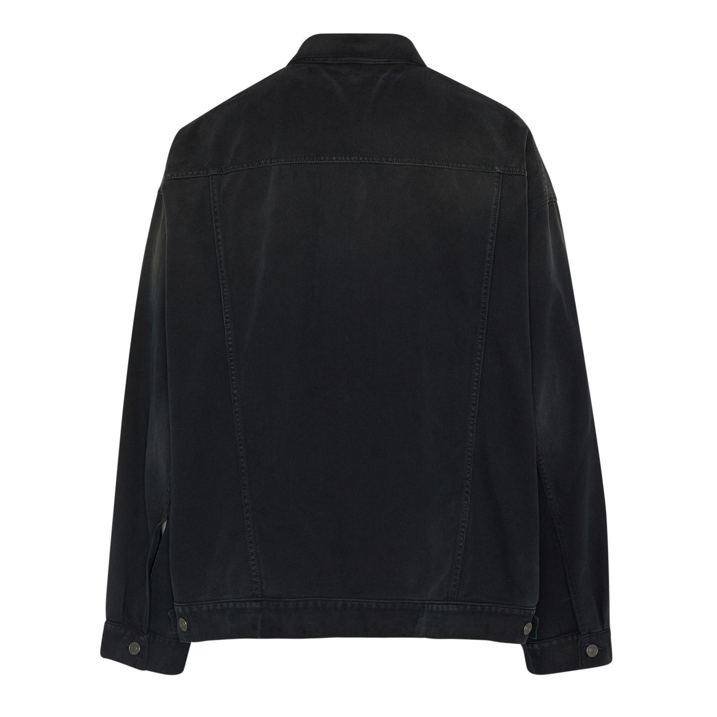 Balenciaga o1g2r1mq0226 Size Sticker Oversized Fit Denim Jacket Black Size US L / EU 52-54 / 3 - 2 Thumbnail
